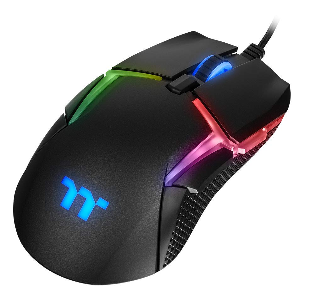 Thermaltake Level 20 RGB Gaming Mouse - Wired Optical Gaming Mouse with 16000 DPI, 7 Programmable Buttons & Ergonomic Design for PC Gamers - Perfect for FPS, MOBA & MMO Games (Black)
