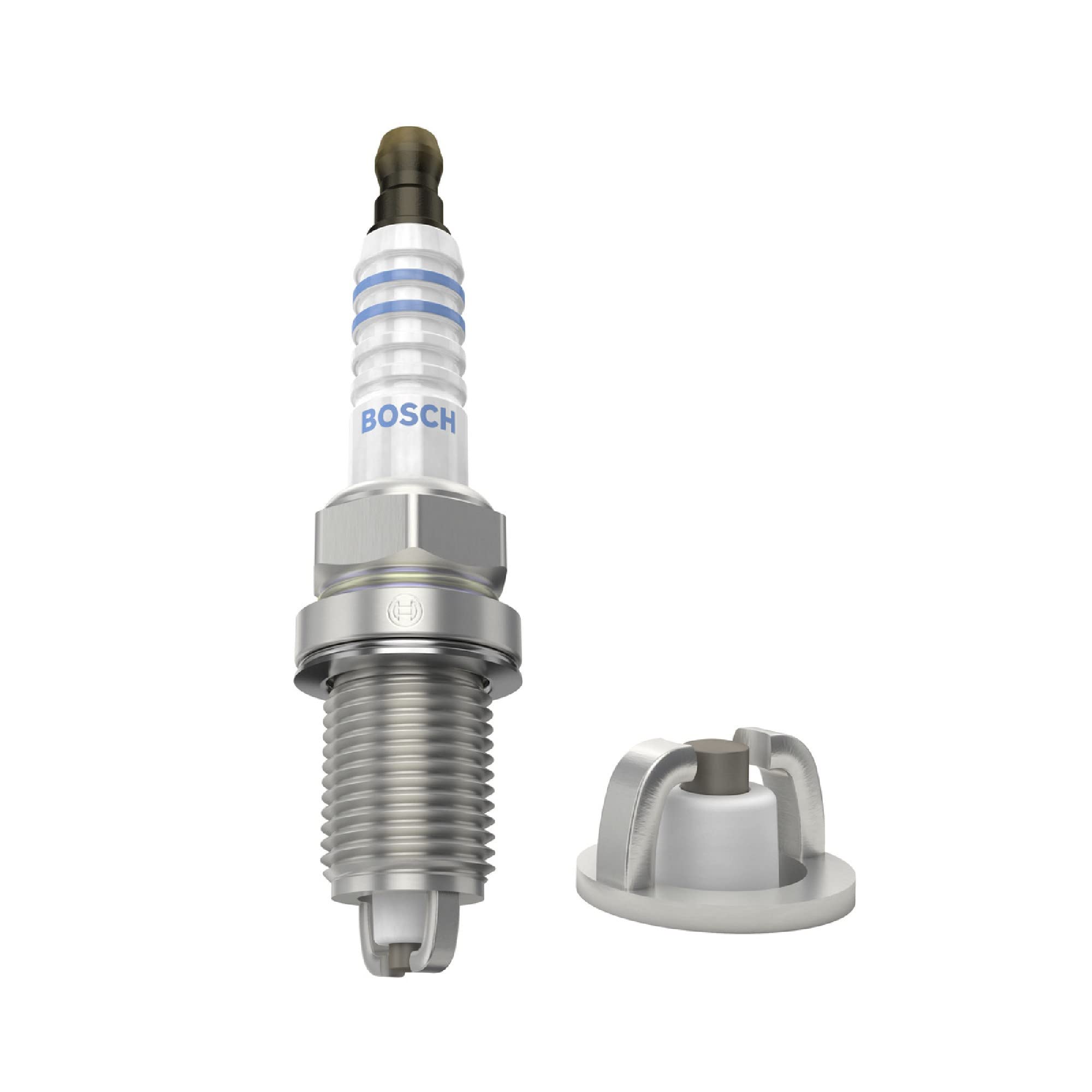 Bosch FLR8LDCU (+9) Nickel Spark Plugs - Set of 4 for Improved Engine Performance & Fuel Efficiency - Perfect for Cars, Trucks & SUVs