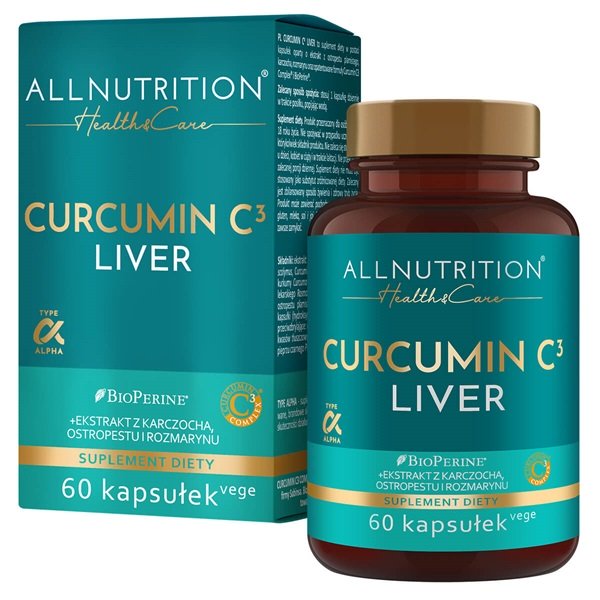 Allnutrition Curcumin C3 Complex with Turmeric Extract - 60 Vegan Capsules for Liver Support, Antioxidant & Anti-Inflammatory Benefits - Perfect for Daily Wellness & Active Lifestyle