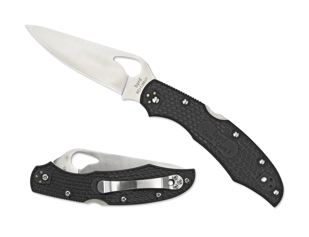 Cara Cara 2 FRN Black Plain Edge Folding Pocket Knife - EDC, Camping, Hiking & Outdoor Survival Tool