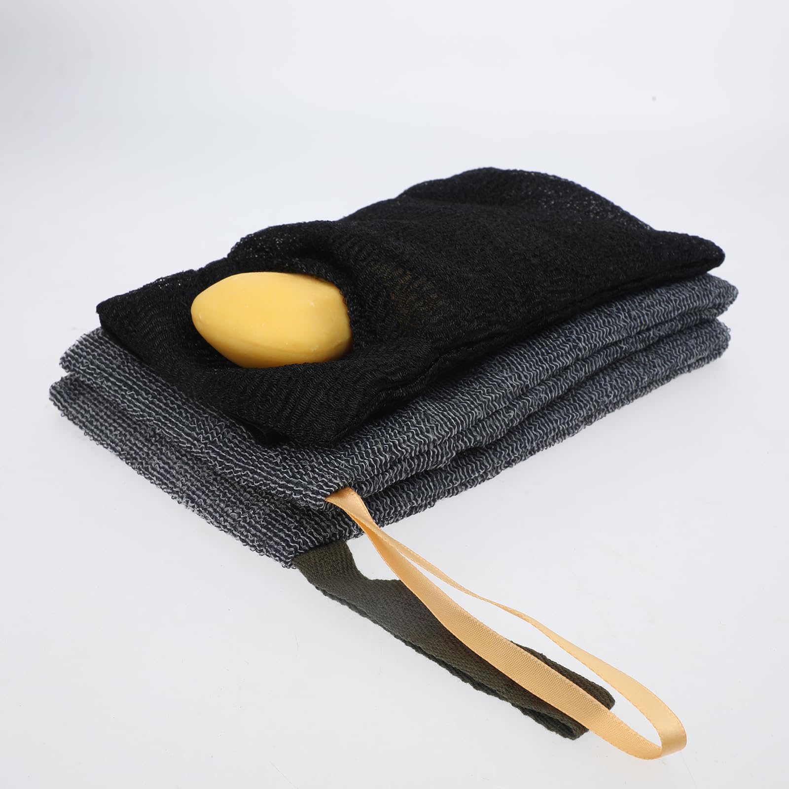 3PCS Exfoliating Soap Saver Bags - Nylon Mesh Soap Pouch with Lathering Pocket, Drying Soap Holder & Body Scrubber for Bath & Shower - Perfect for Travel, Gym & Eco-Friendly Home Use