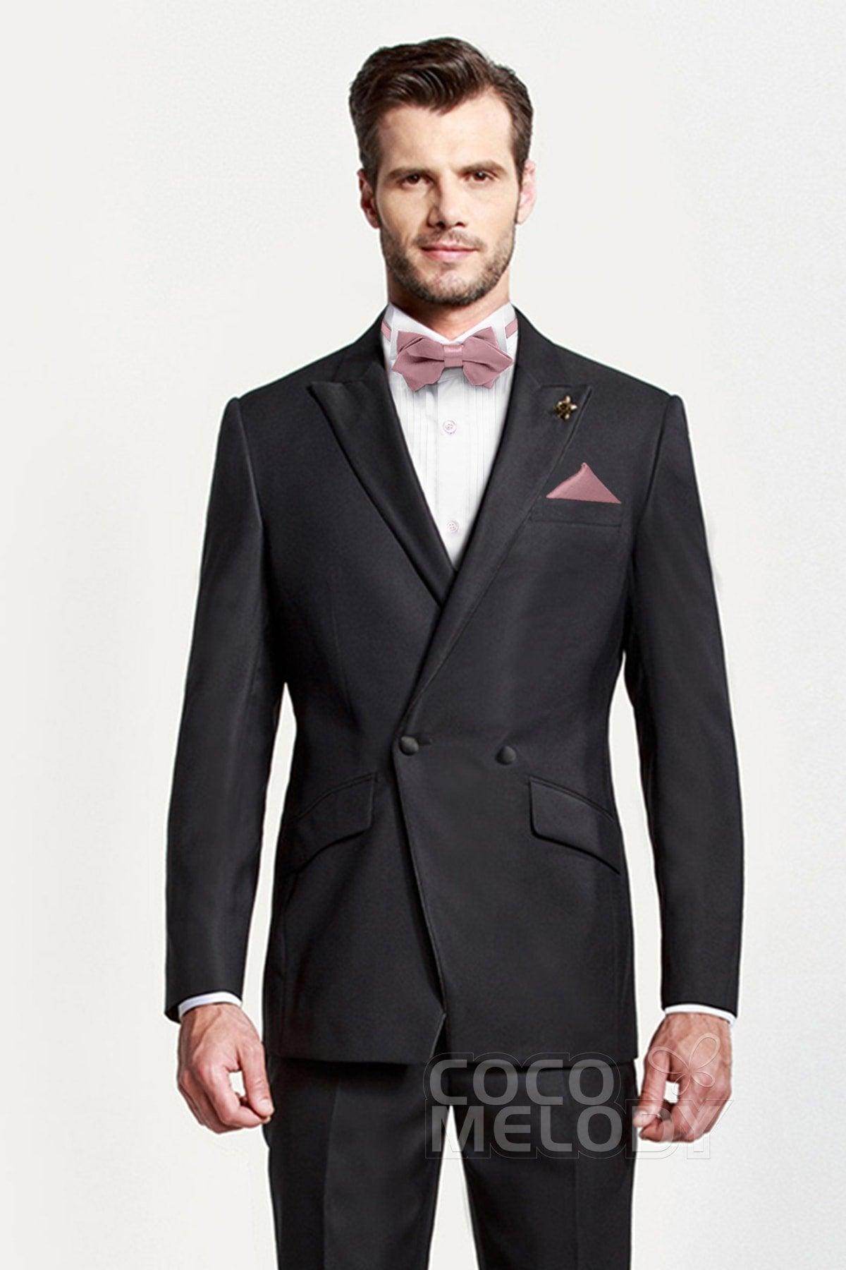 Premium Men's 2-Piece Elastic Silk-Like Satin Bow Tie Set with Pocket Square - Formal Wedding, Prom, Business Attire Accessories