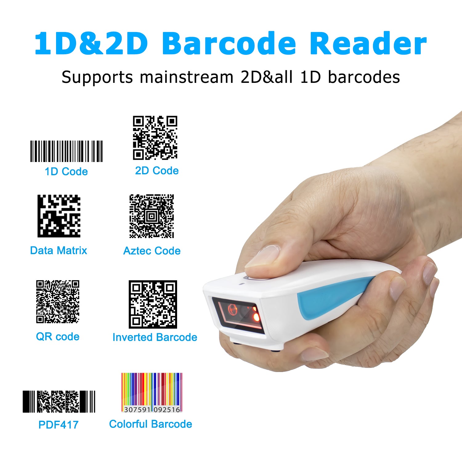 C850 2D Wireless Barcode Scanner - High-Speed Bluetooth Handheld Scanner for Retail, Warehouse & Inventory Management | Perfect for POS, Shipping & Stock Control