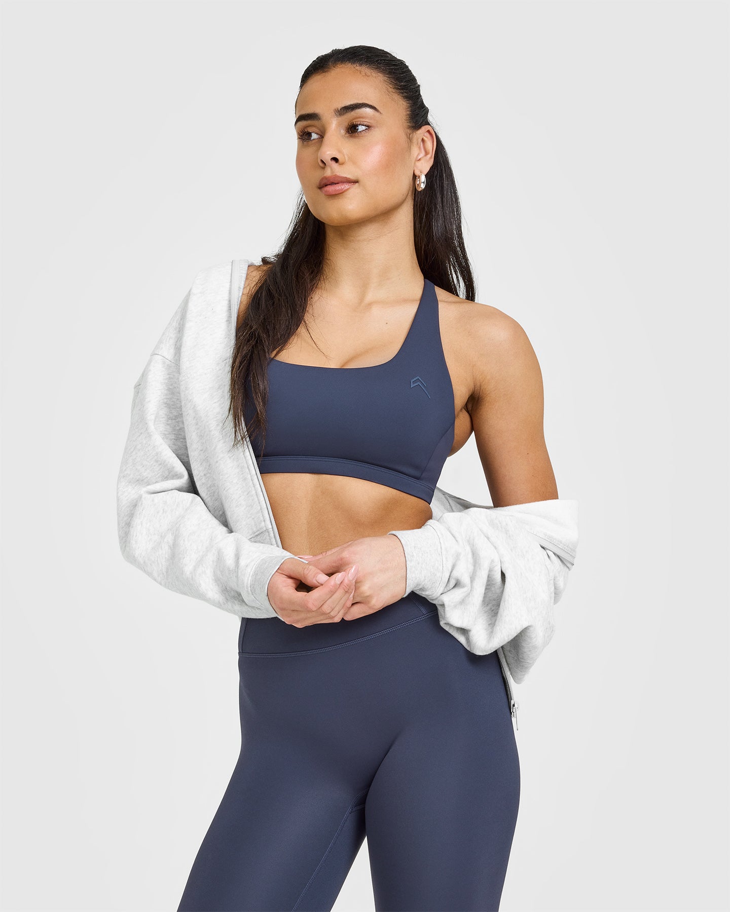 Timeless Square Neck Sports Bra for Women - True Blue - High Support Workout Top for Yoga, Running & Gym