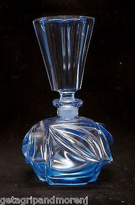Vintage German Blue Glass Decanter with Stopper - Unique Antique Wine Bottle for Home Bar, Dinner Parties & Gift Giving