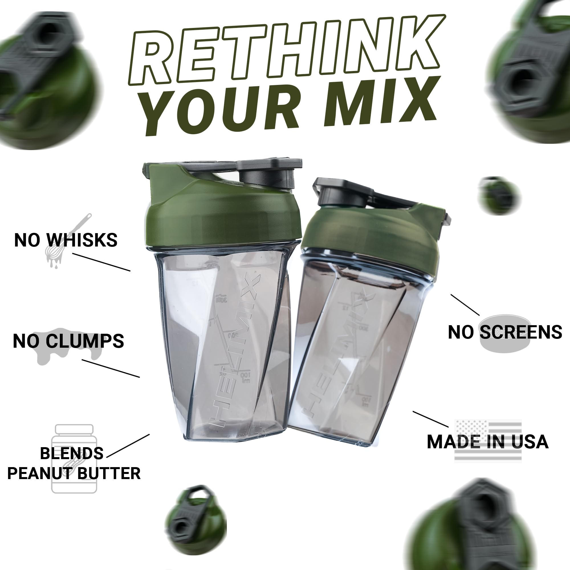 1.5 Vortex Blender Shaker Bottle - 20oz Protein Mixer Cup for Workout & Smoothies | No Blending Ball Needed | USA Made Portable Drink Shaker | Perfect for Protein Shakes, Cocktails & Meal Replacement | BPA Free & Dishwasher Safe (Top Rack) | Gym, Travel & Home Use
