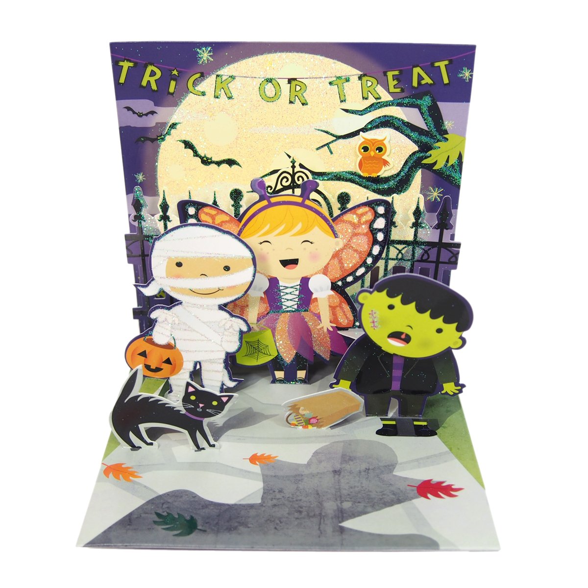 Up With Paper Treasures Halloween Scary Shadow Pop-Up Card - Spooky 3D Greeting Card for Halloween Parties, Decorations & Gifts