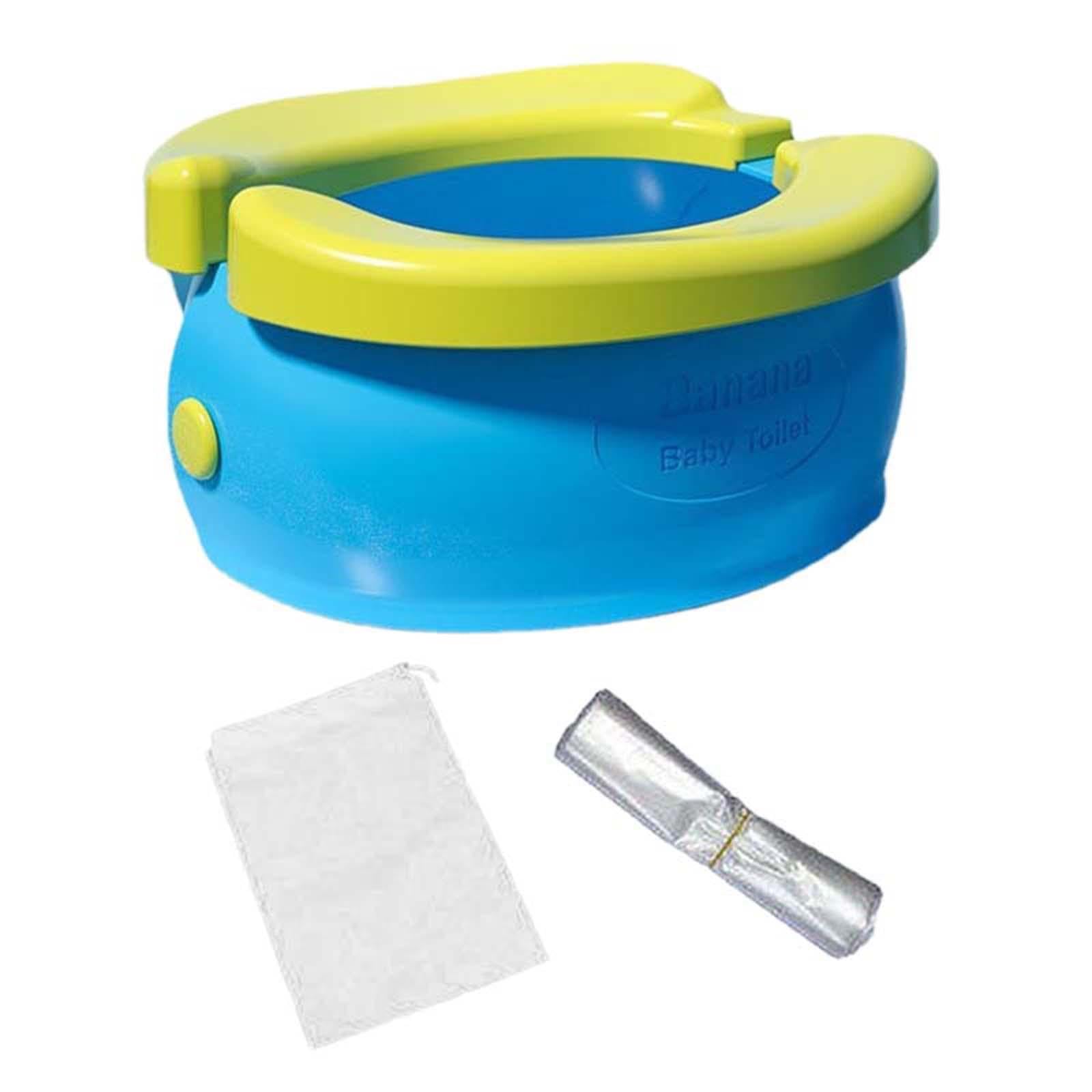 Foldable Kids Potty Portable Toilet for Travel & Emergencies - Lightweight & Compact Baby Potty Training Seat (Blue) | Perfect for Road Trips, Camping, Airplane & Outdoor Adventures