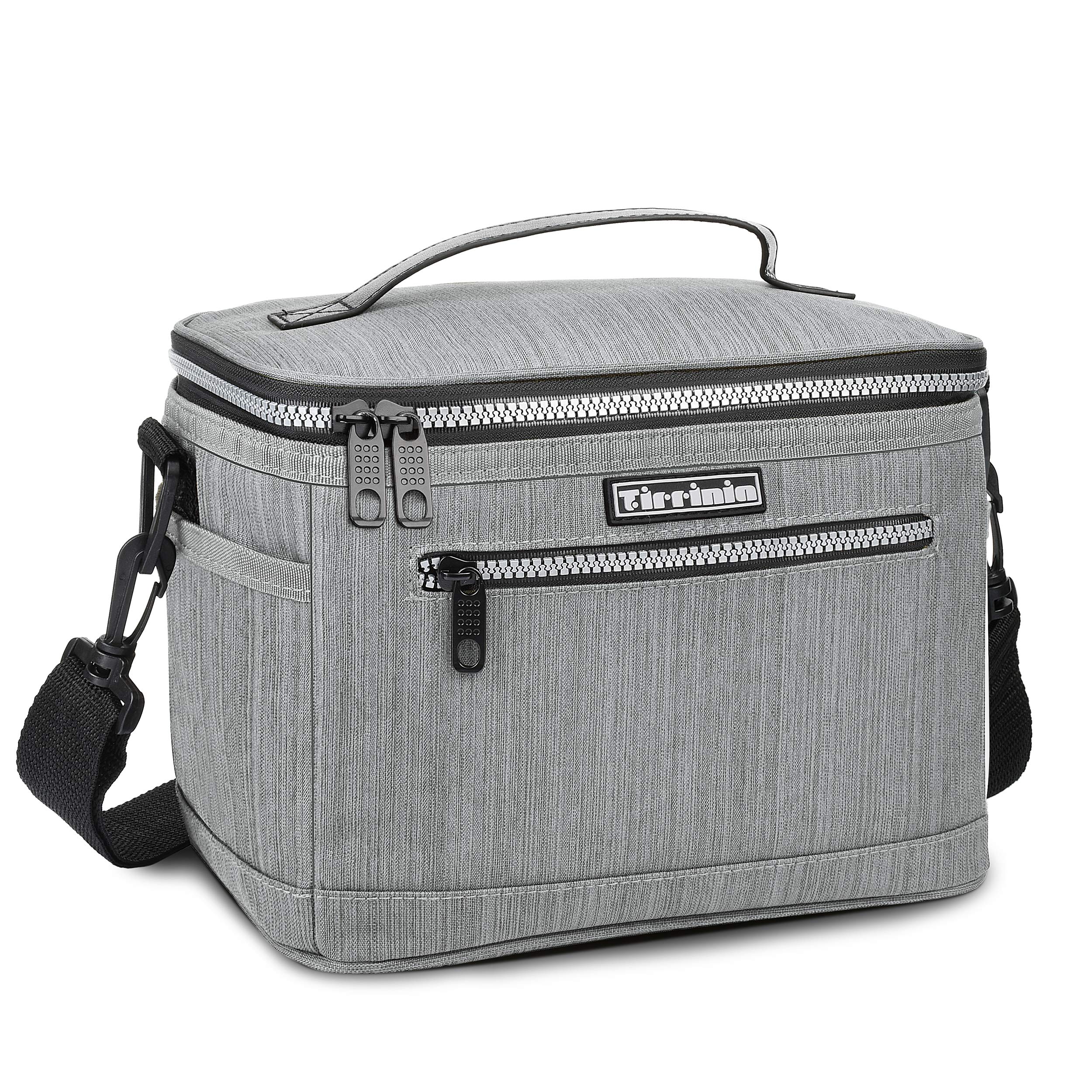 Tirrinia Insulated Lunch Bag for Women & Men - Leakproof Thermal Reusable Lunch Box Tote - Office Work Lunch Cooler - Light Grey - Perfect for Work, School & Picnics
