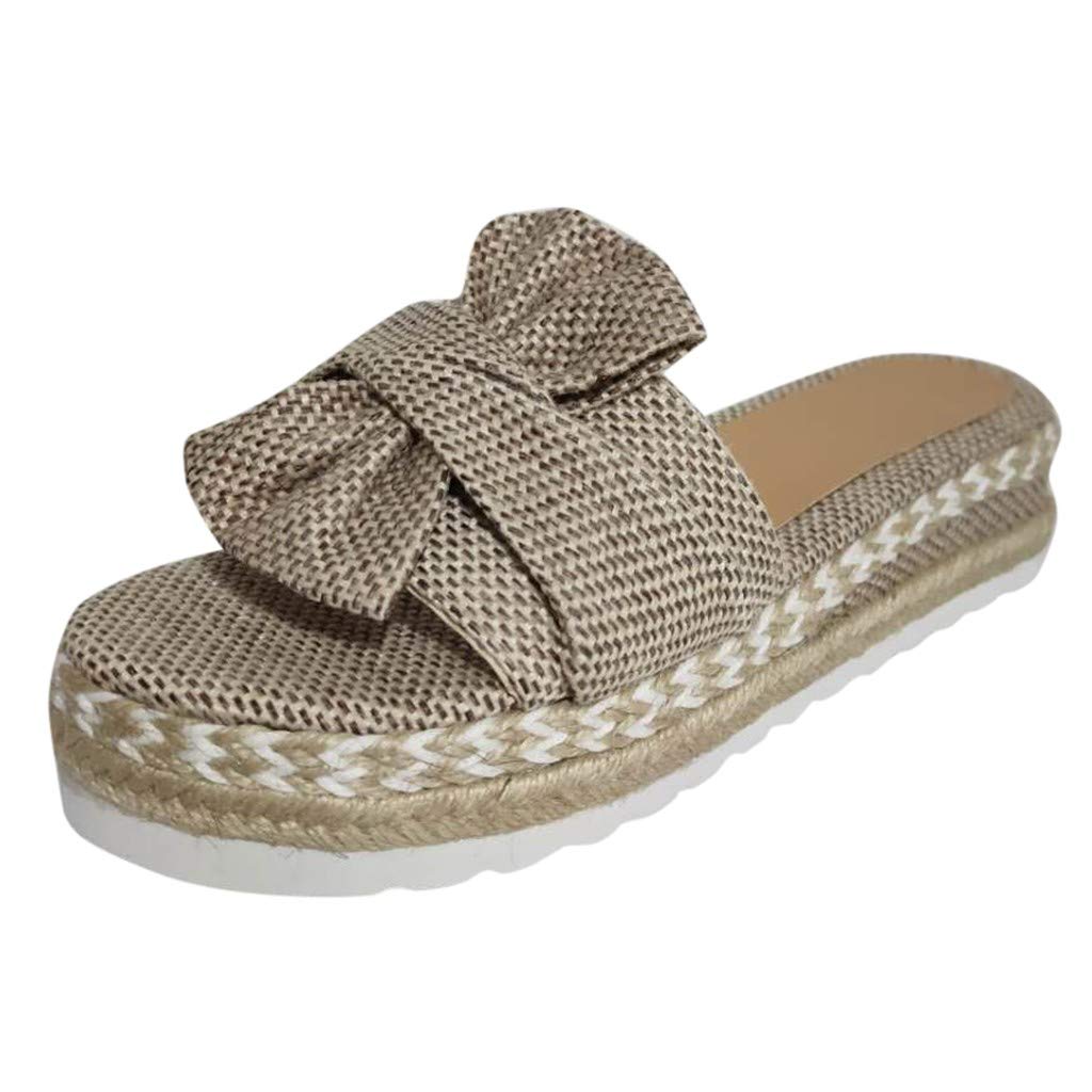 CHENSEN Women's Casual Summer Sandals - Comfortable Bow Platform Sandals for Beach, Travel & Dressy Occasions | Gladiator Style in Khaki | Perfect for Vacations, Weddings & Outdoor Events