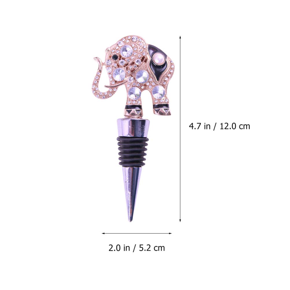 Hemoton 2-Pack Elephant Shaped Wine Bottle Stoppers - Silicone & Alloy Seal for Wine, Beverage, and Glass Bottles - Cute Cartoon Elephant Design for Party, Home Bar, and Gift Giving