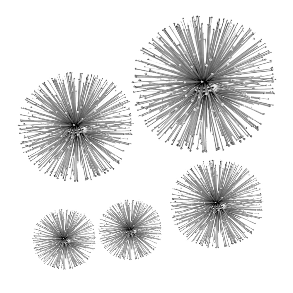 Modern Silver Erizo Spiked Sphere Decor - 8