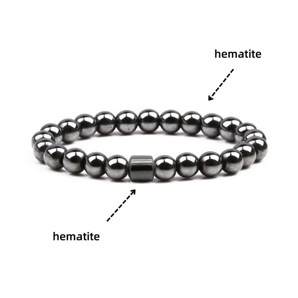 Natural Lava Rock Beads Stretch Bracelet Set - Adjustable Braided Rope Gemstone Elastic Bracelets for Men & Women (5-Piece Set) - Perfect for Yoga, Meditation & Spiritual Healing