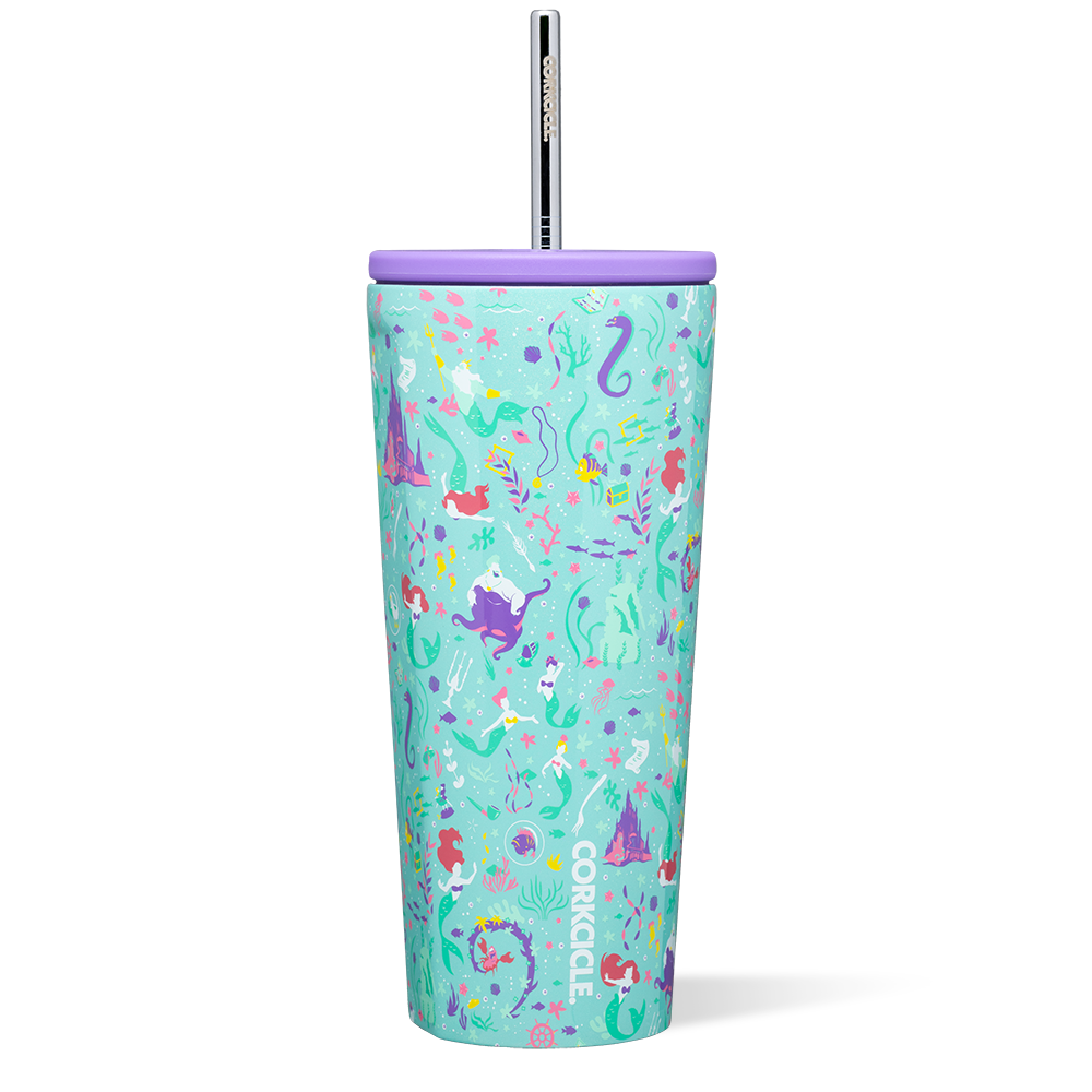 Disney Princess Stainless Steel Cold Cup with Straw - 20oz Insulated Tumbler for Kids, Leak-Proof & BPA-Free - Perfect for School, Travel, and Summer Drinks
