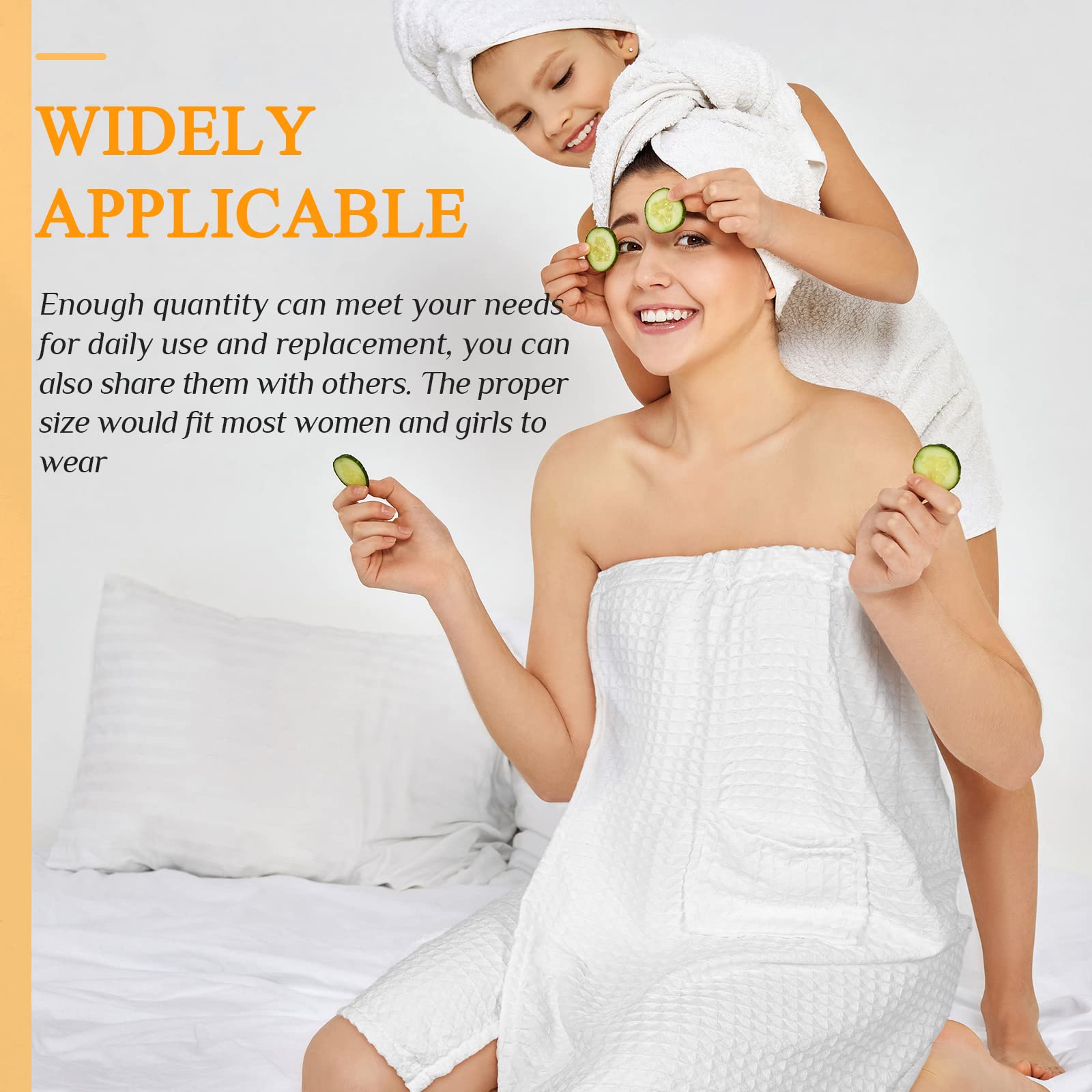 Tigeen 8-Piece Waffle Weave Bathrobe Set for Women - Knee-Length Spa Towel Wrap with Pockets & Adjustable Closure - Perfect for Shower, Poolside, and Post-Workout Relaxation