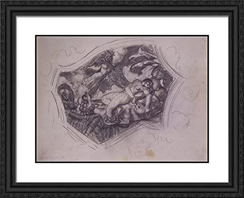 Black Ornate Wood Frame with Double Matting