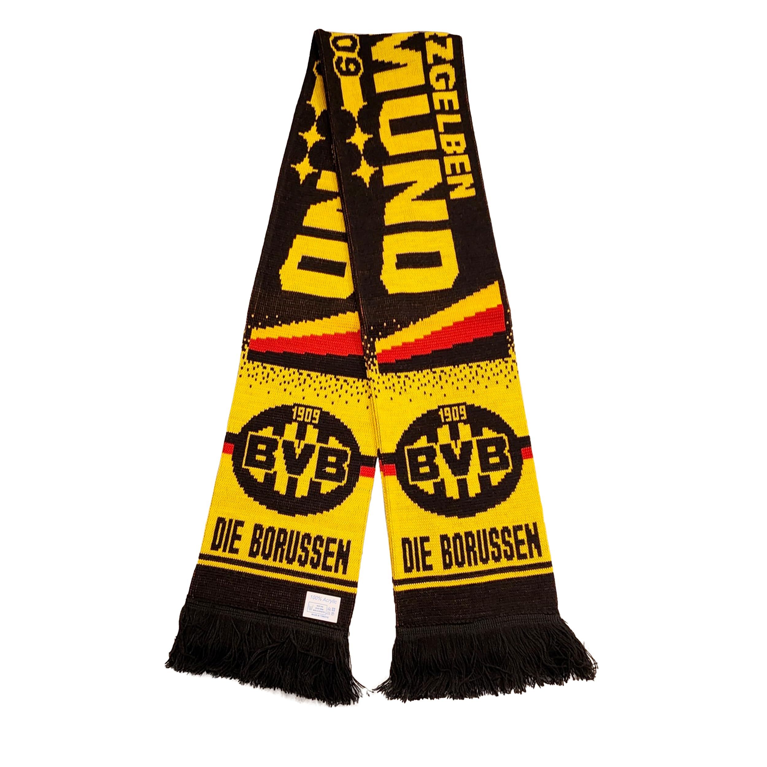 Borussia Dortmund Soccer Fan Scarf - Premium Acrylic Knit Winter Scarf for Men & Women - Perfect for Bundesliga Matches, Cold Weather & Football Fan Gifts