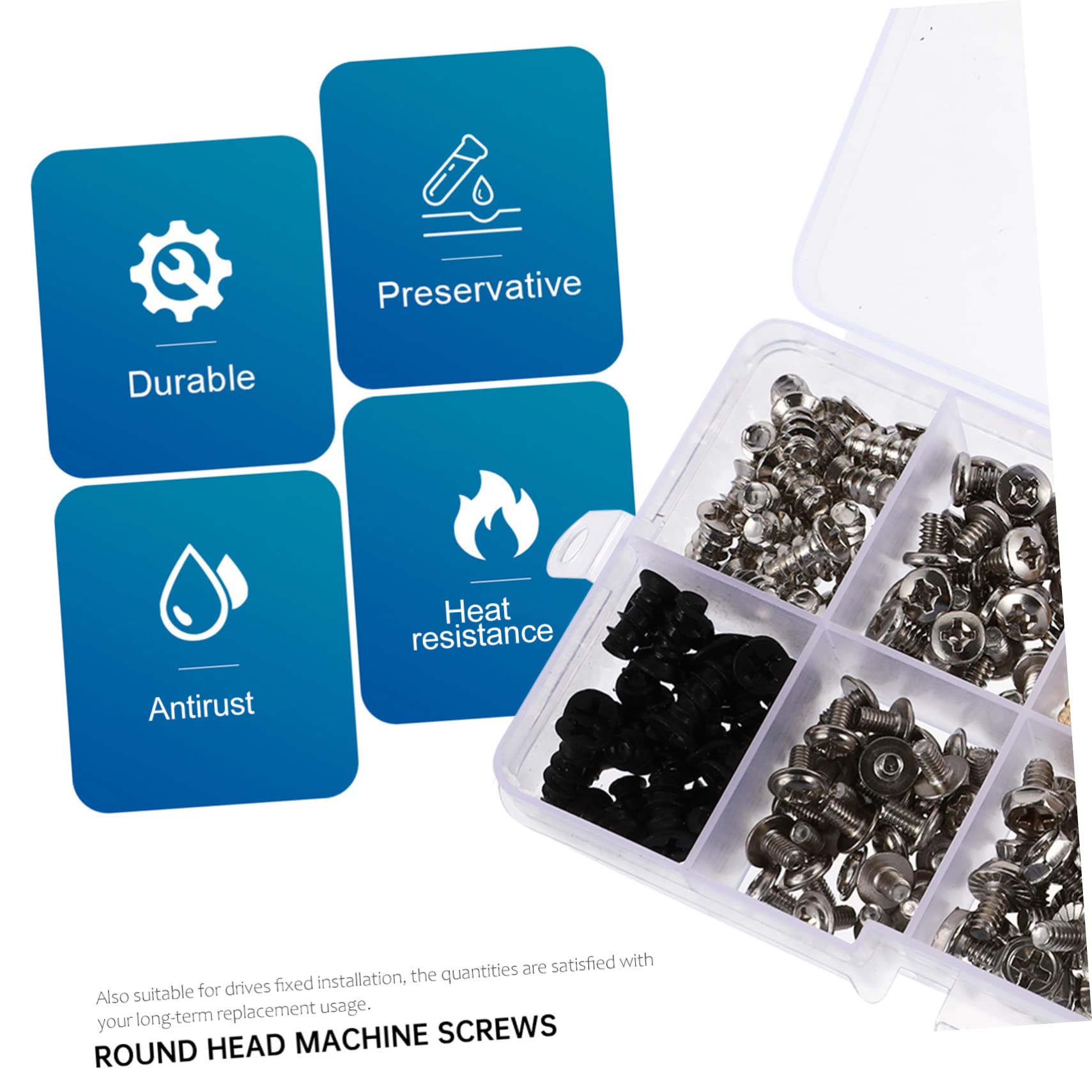 228 Pc Computer Screw Kit - Motherboard Bolts & Hard Drive Screws for PC Case & Power Supply | Steel Fasteners for DIY PC Builds & Repairs