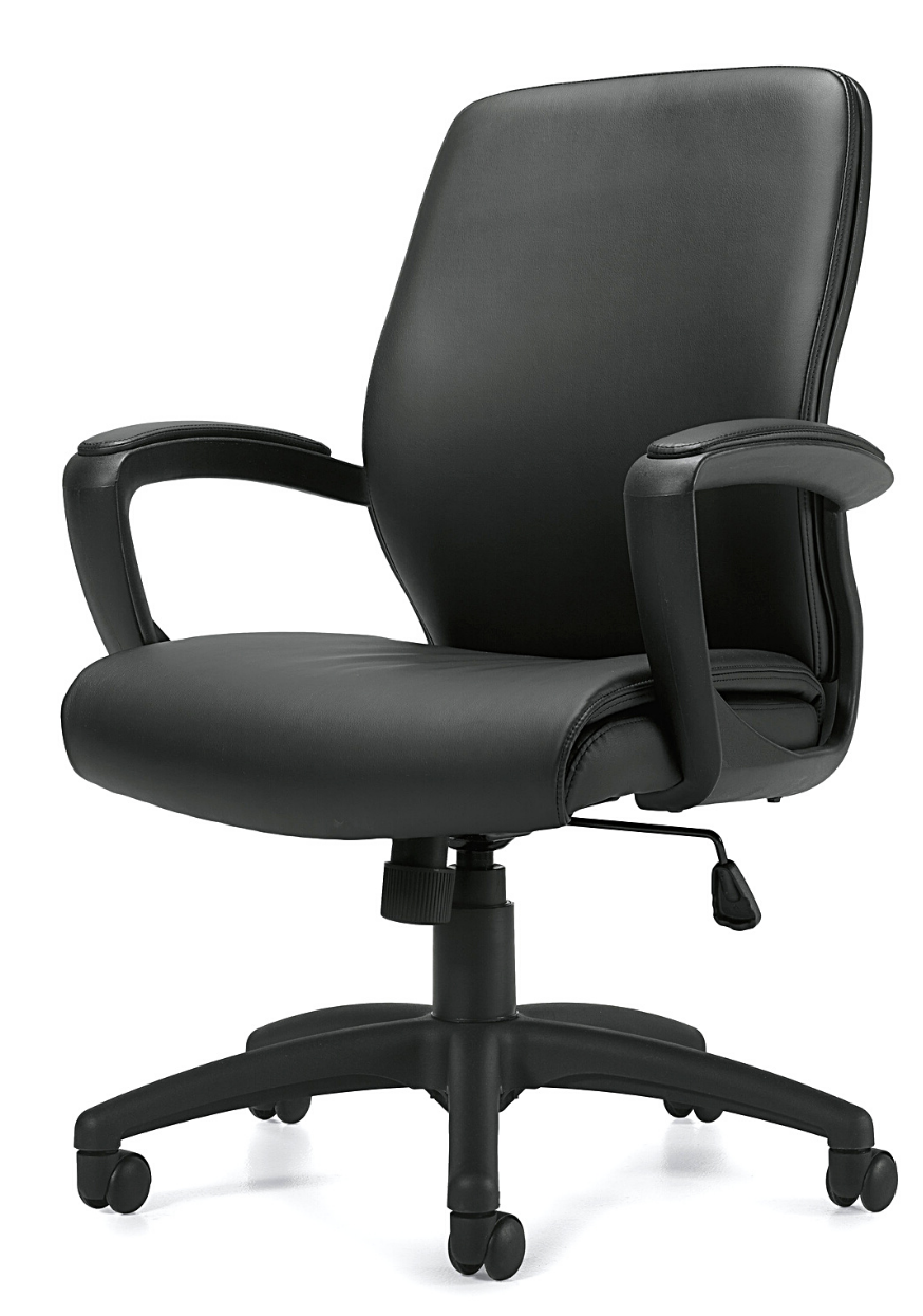 Premium Black Leather Luxhide Tilter Office Chair with Adjustable Armrests - OTG11975B - Ergonomic Executive Desk Chair for Home & Office Workspaces