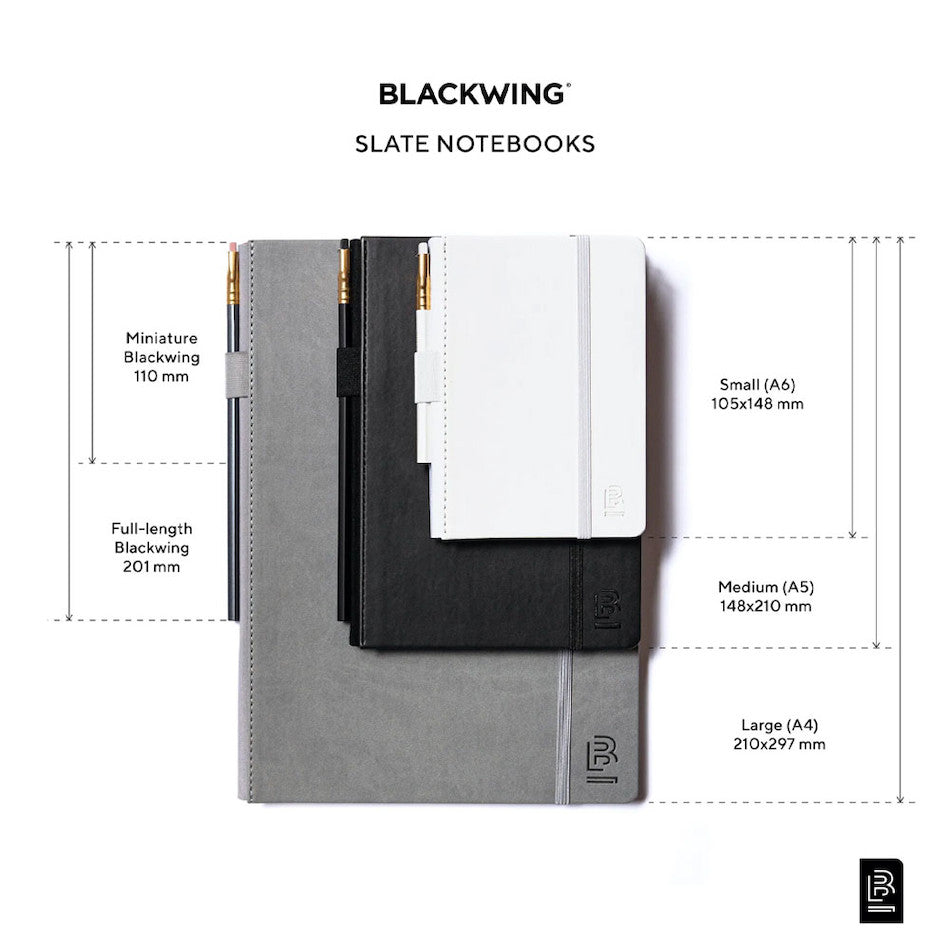 Premium Blackwing Slate Notebook & Pencil Set - A6 Size Black Writing Journal with 2 Graphite Pencils for Artists, Writers & Professionals - Perfect for Sketching, Note Taking & Creative Work