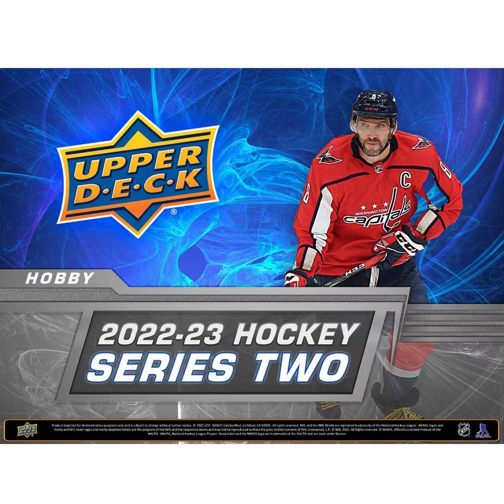 2022-23 Upper Deck Series 2 Hockey Hobby Box - Authentic NHL Trading Cards Collection for Collectors & Fans - Perfect for Trading, Gifting, and Display