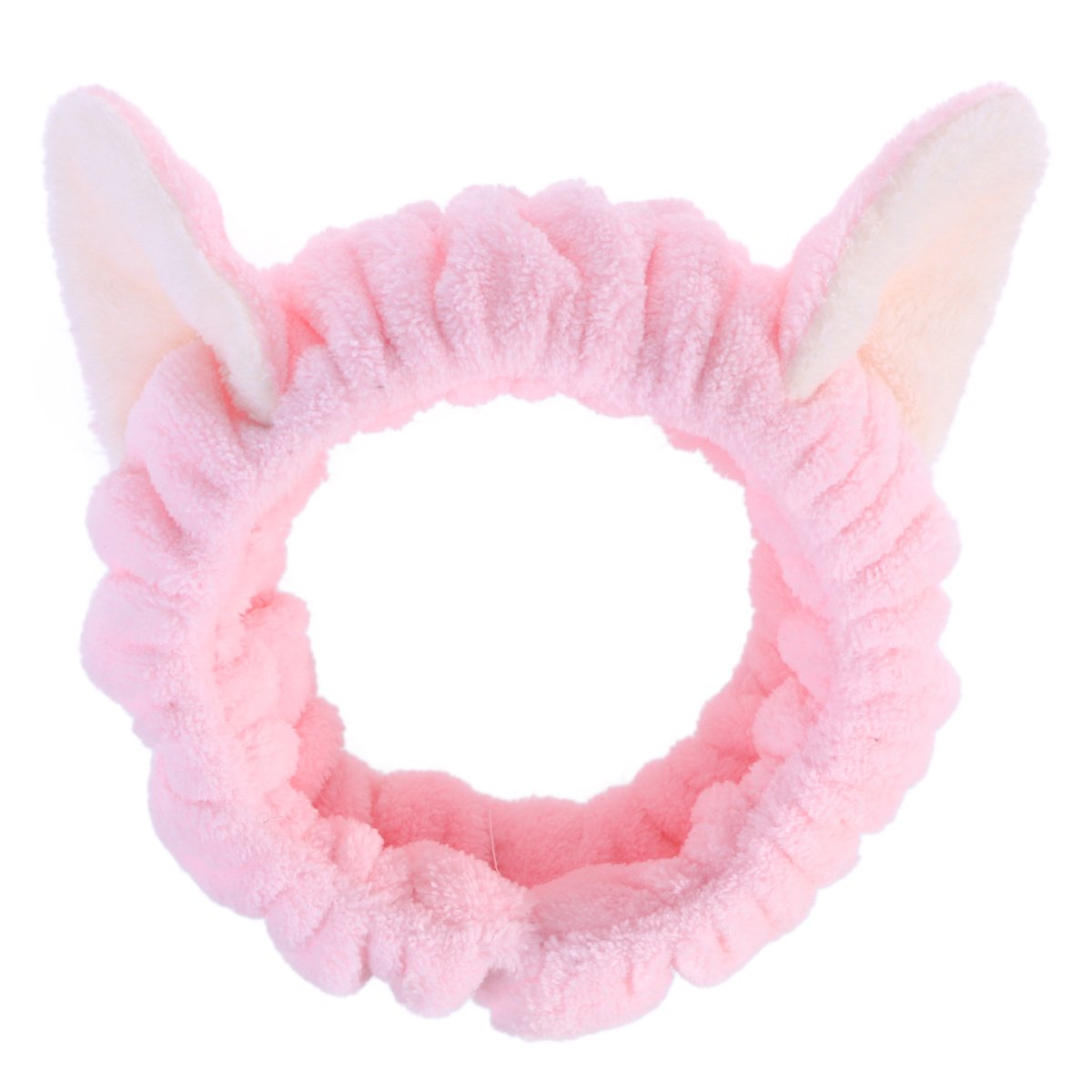 Fluffy Cat Ear Headbands for Women - Soft Elastic Makeup & Washing Face Headband - Spa, Shower, Sports & Beauty Accessories (Pink) - Perfect for Skincare Routine, Gym Workouts and Relaxing at Home
