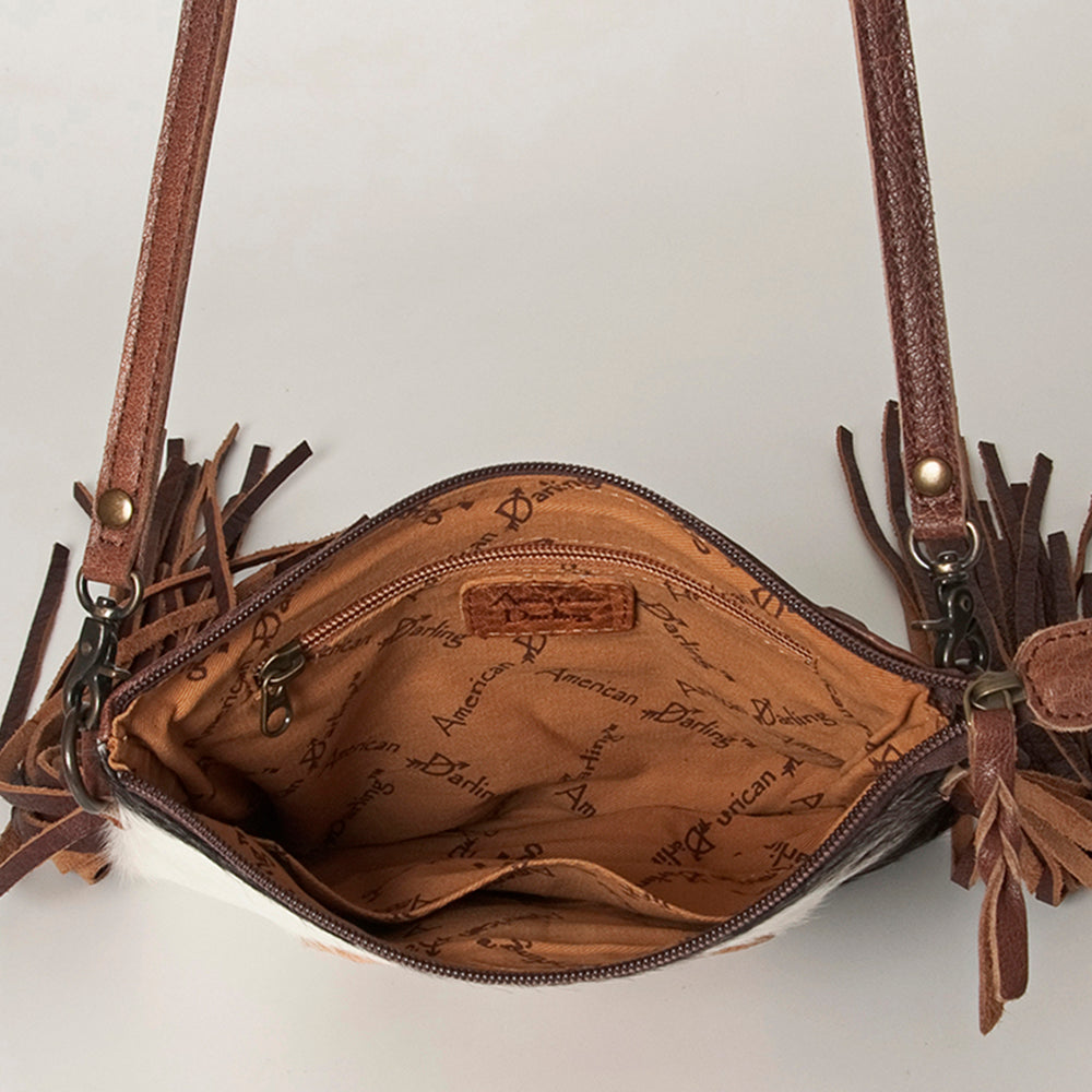 American Darling ADBG932 Genuine Leather Crossbody Bag for Women - Western Style Handbag Purse with Hair-On Hide, Perfect for Casual Outings, Shopping & Western-Themed Events