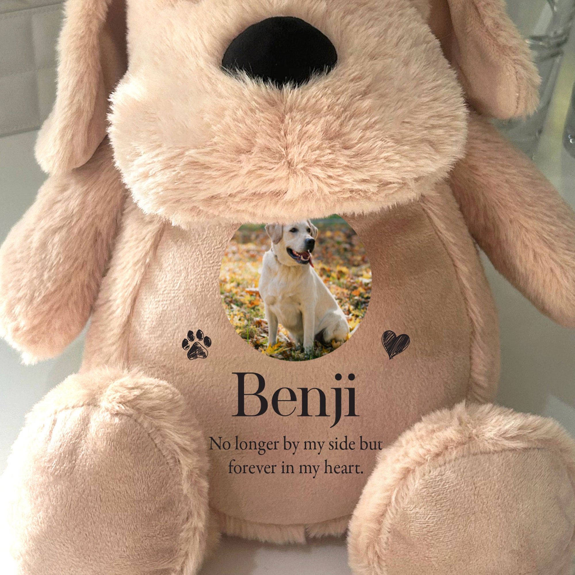 Personalized Photo Paw Print Heart Keepsake - Custom Voice Recording Memorial for Dogs - Perfect for Pet Loss Gifts, Memorial Jewelry & Cherished Pet Memories
