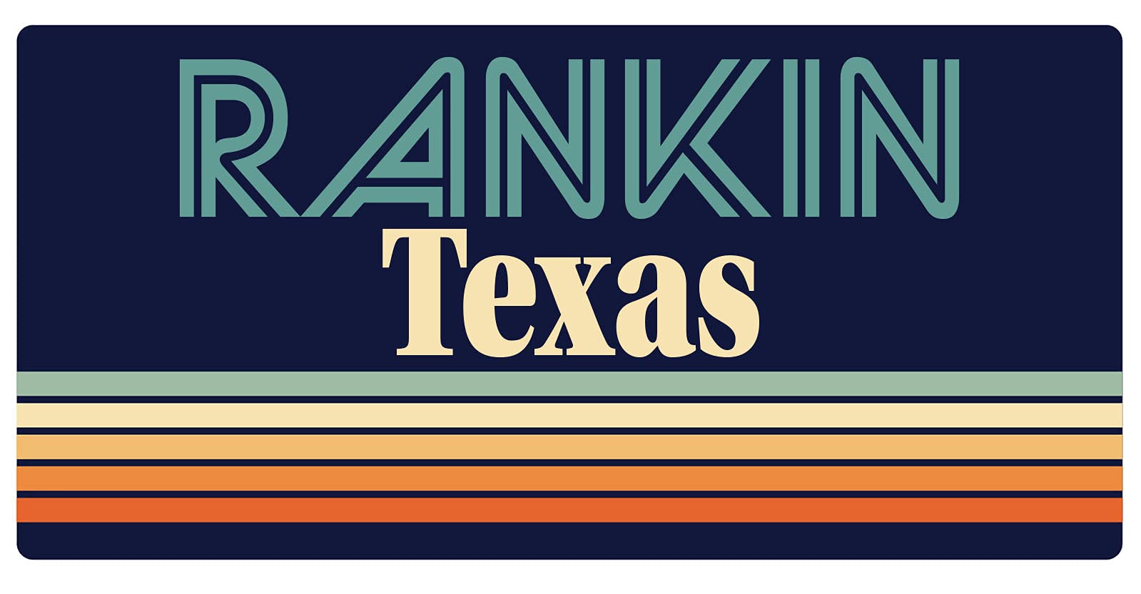 Rankin Texas 5 x 2.5-Inch Retro Fridge Magnet - Vintage Style Decorative Refrigerator Magnet for Kitchen, Office & Dorm Room Decor