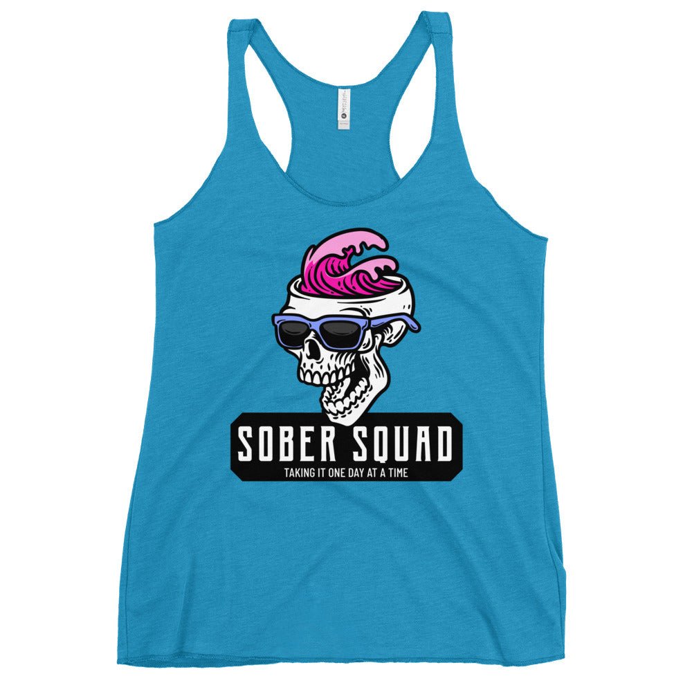 Sober Squad Women's Racerback Tank Top - Breathable Workout Shirt for Yoga, Running & Gym - Comfortable Athletic Wear for Fitness & Active Lifestyle