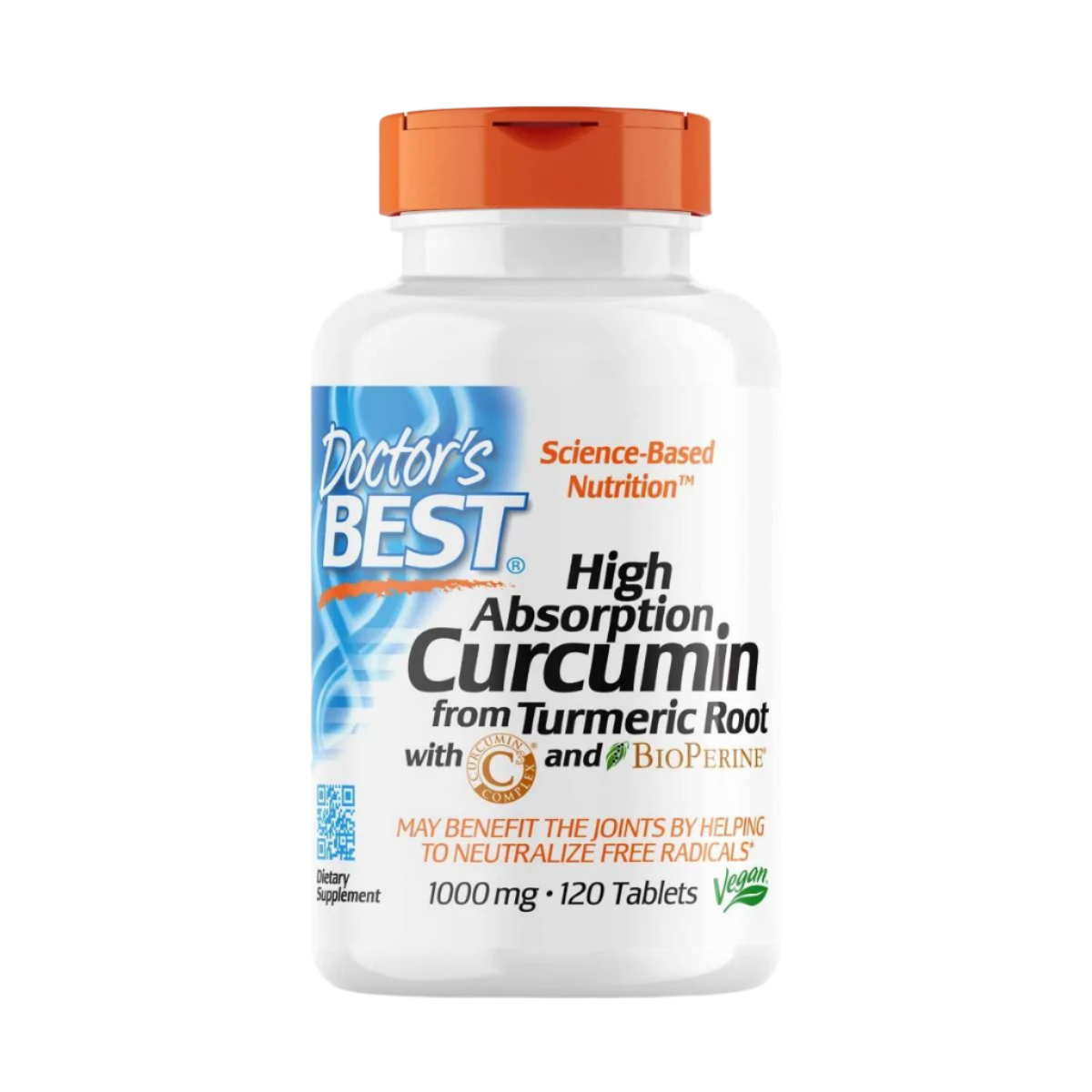 Doctor's Best High Potency Curcumin 1000mg with 95% Curcuminoids - 120 Vegan Tablets for Joint Support & Inflammation Relief - Ideal for Arthritis, Muscle Recovery & Daily Wellness