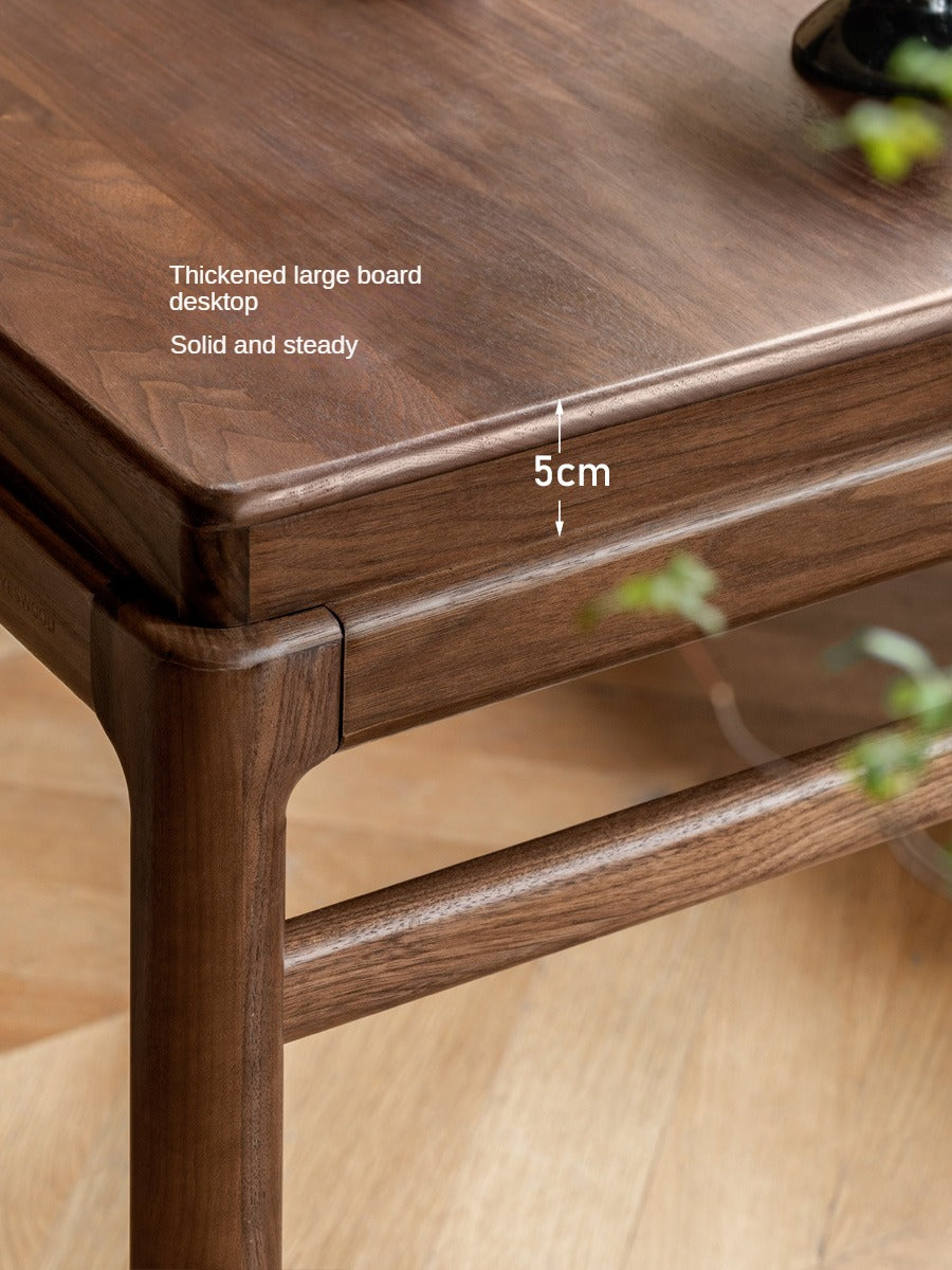 Premium Black Walnut Solid Wood Tea Table - Handcrafted Rustic Coffee Table for Living Room, Perfect for Tea Ceremony, Reading Nook & Cozy Home Decor