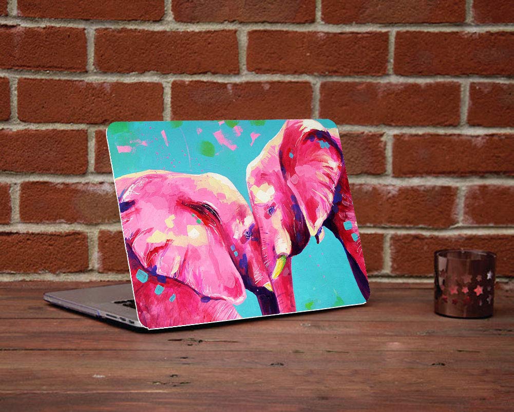 Red Elephant Hard Case for MacBook Air 13-inch (A2179/A1932, Late 2018-2020) with Retina Display & Touch ID - Durable Rubberized Animal Print Laptop Cover for Work, Travel & School