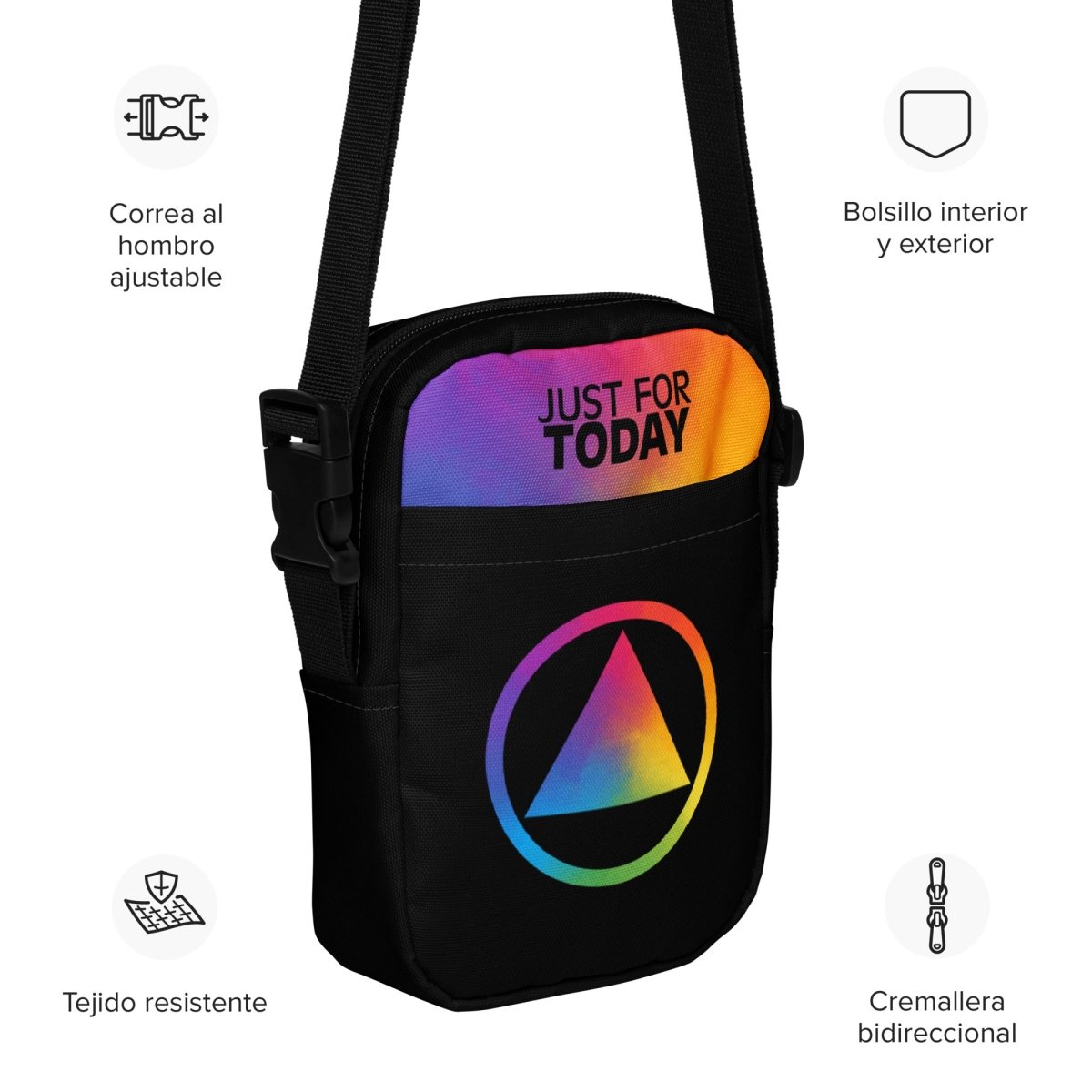 Rainbow Resilience Crossbody Utility Bag - Waterproof & Durable for Hiking, Travel & Everyday Use