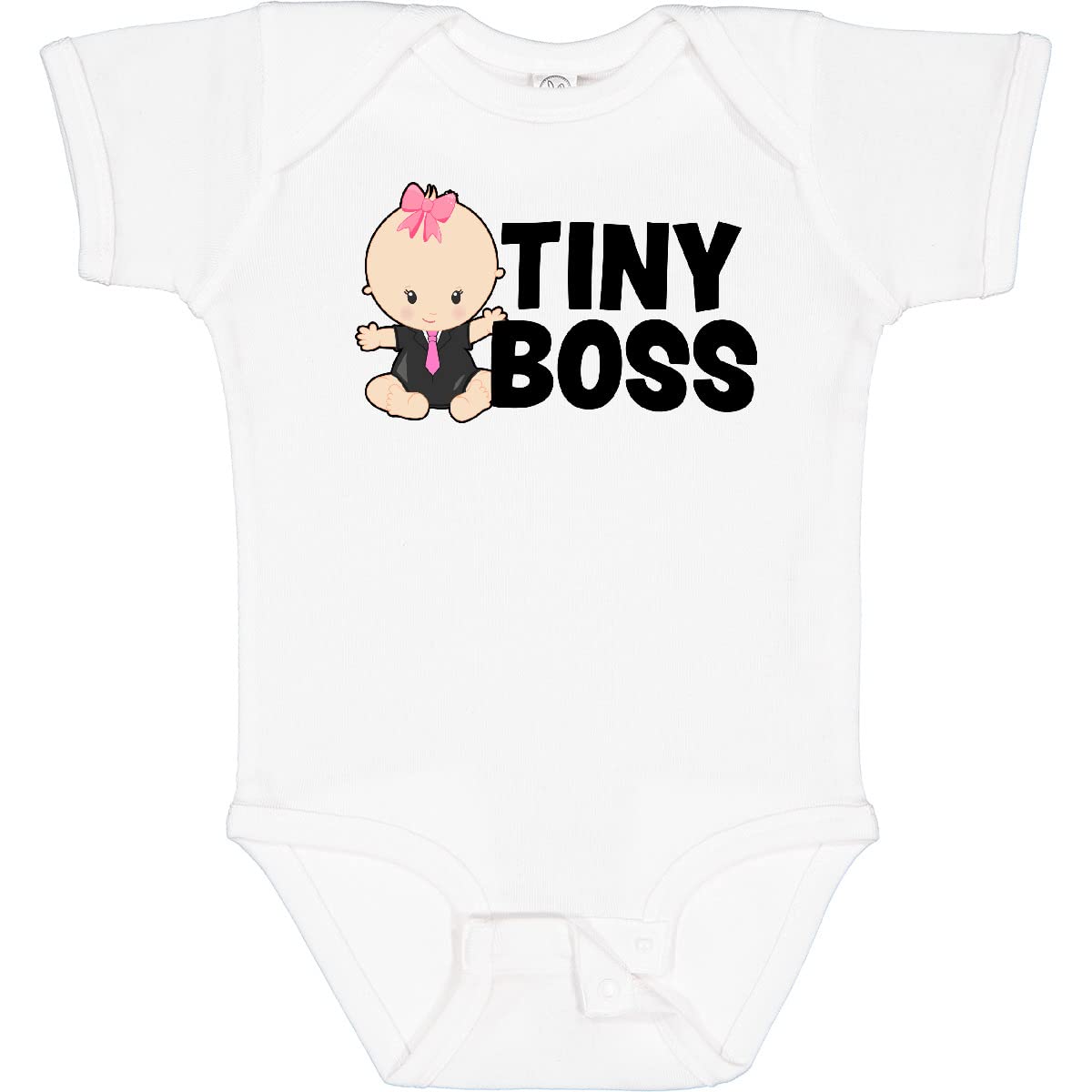 Inktastic Tiny Boss with Baby in Suit Baby Bodysuit - Cute Baby Onesie for Office & Formal Events - Perfect for Newborns, Infants & Toddlers