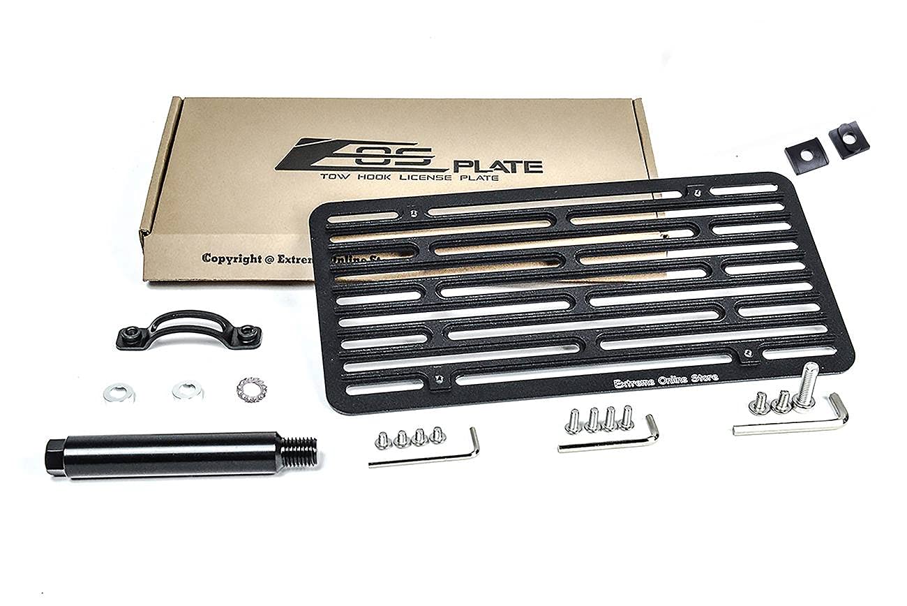 2013-2015 Lexus ES350 Front Bumper Tow Hook License Plate Relocator Bracket - EOS Plate Version 2 (Tow-303-V2) | Durable Replacement for Off-Road & Car Meets | Perfect for Track Days, Car Shows & Custom Builds