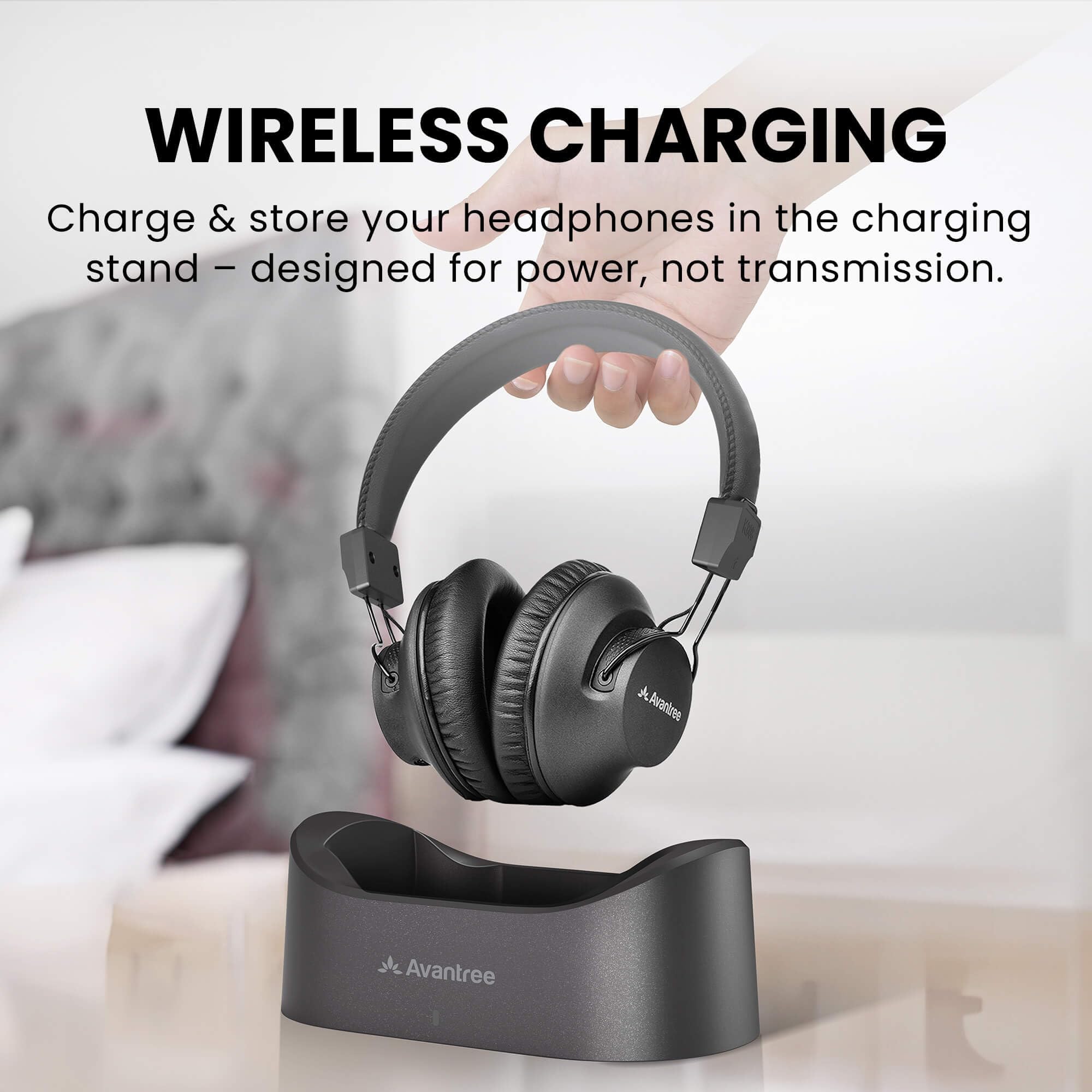Avantree Audition 3 Wireless Bluetooth Headphones with Extra Ear Pads Bundle - aptX-Adaptive HD Audio, Clear Voice Mode & Volume Boost for Smart TV Watching, Gaming & Home Theater Use