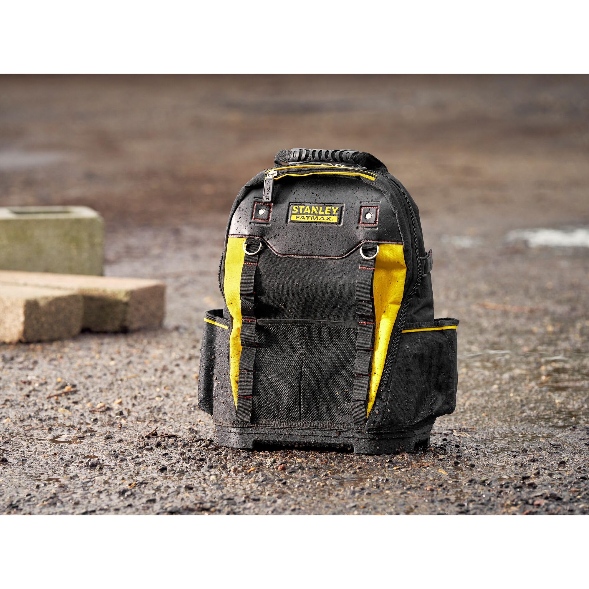 Stanley Heavy Duty Tool Backpack - Large Black Work Backpack for Construction, Tools & Equipment - Durable Storage for Job Sites, Camping & Outdoor Adventures