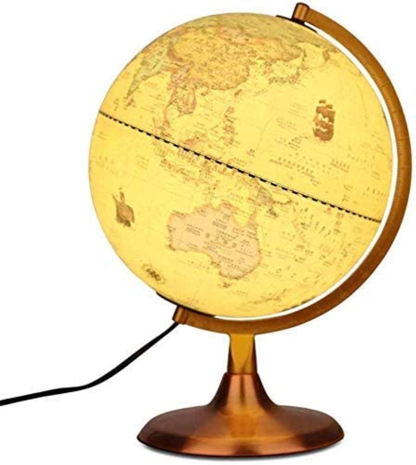 LED Illuminated World Globe with Rotating Base - Vintage Desktop Night Light for Kids, Students & Home Decor - Perfect Gift for Geography Lovers & Nighttime Learning