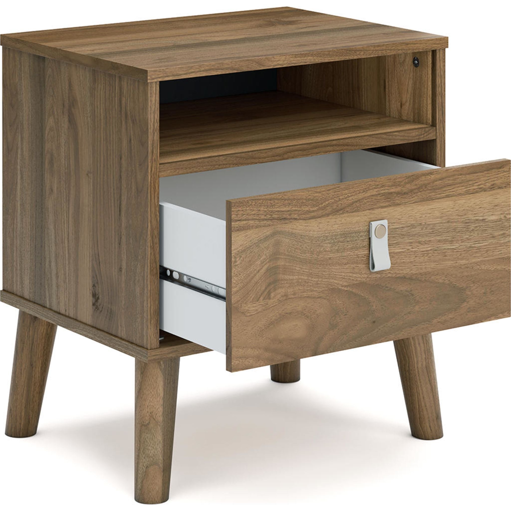 Aprilyn Nightstand with Honey Finish - Modern Bedside Table for Bedroom, Living Room, or Office - Perfect for Storage and Decor