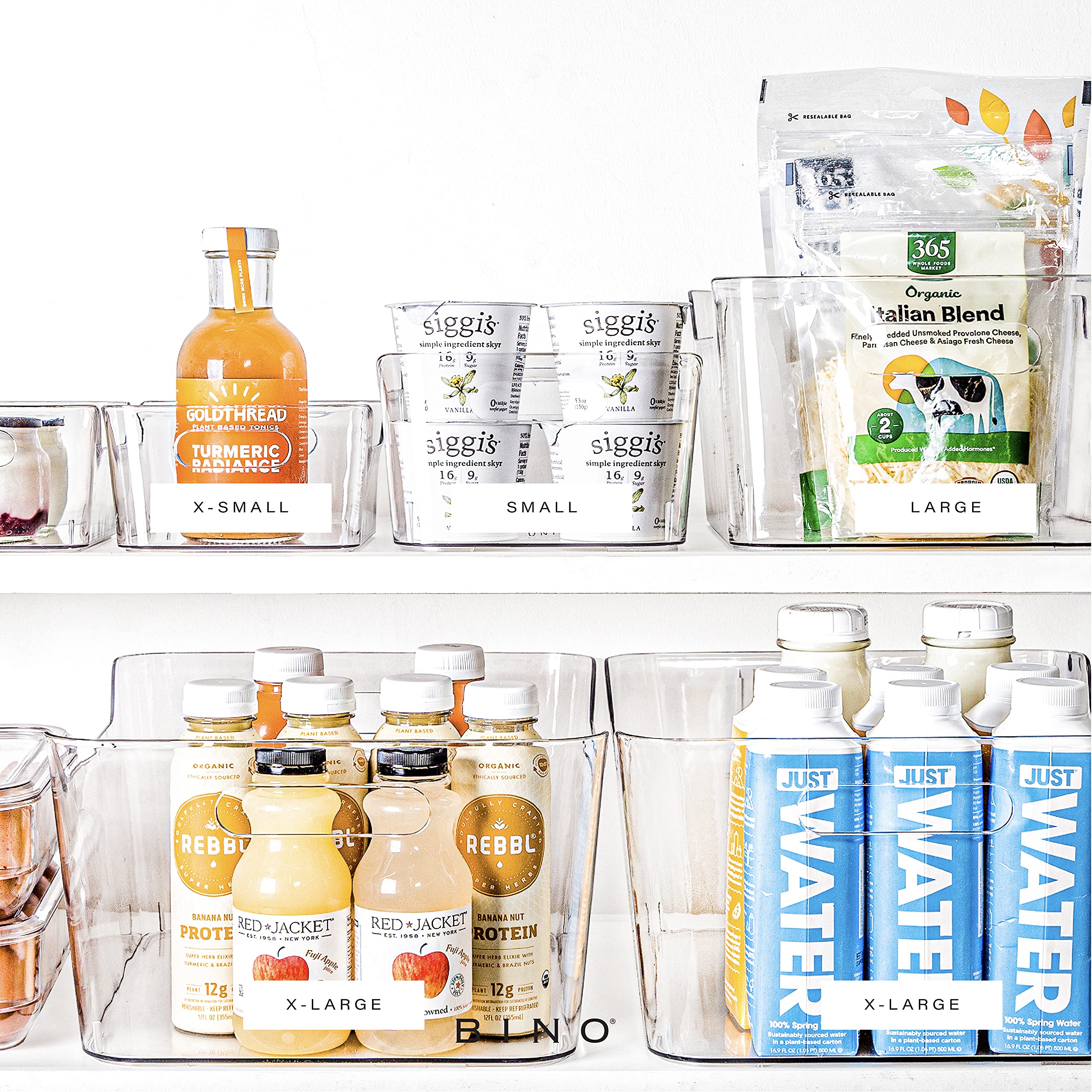 BINO Plastic Storage Bins 12 Pack - Small Multi-Purpose Organizer with Handles, BPA-Free for Pantry, Fridge, Freezer & Home Organization | Perfect for Kitchen, Bathroom, Office & Closet Storage Solutions