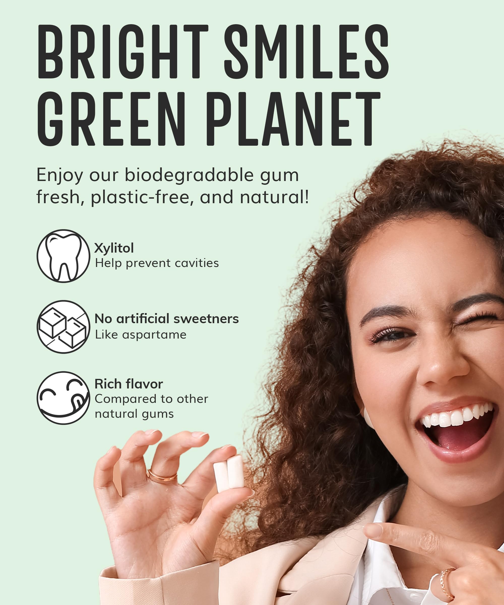 Sugar Free Natural Chewing Gum (84 Pcs) - Xylitol Gum with Stevia - Aspartame Free - Vegan, Gluten Free, Keto Friendly - Mixed Berry Flavor - Perfect for Freshening Breath, Oral Care & On-the-Go Snacking