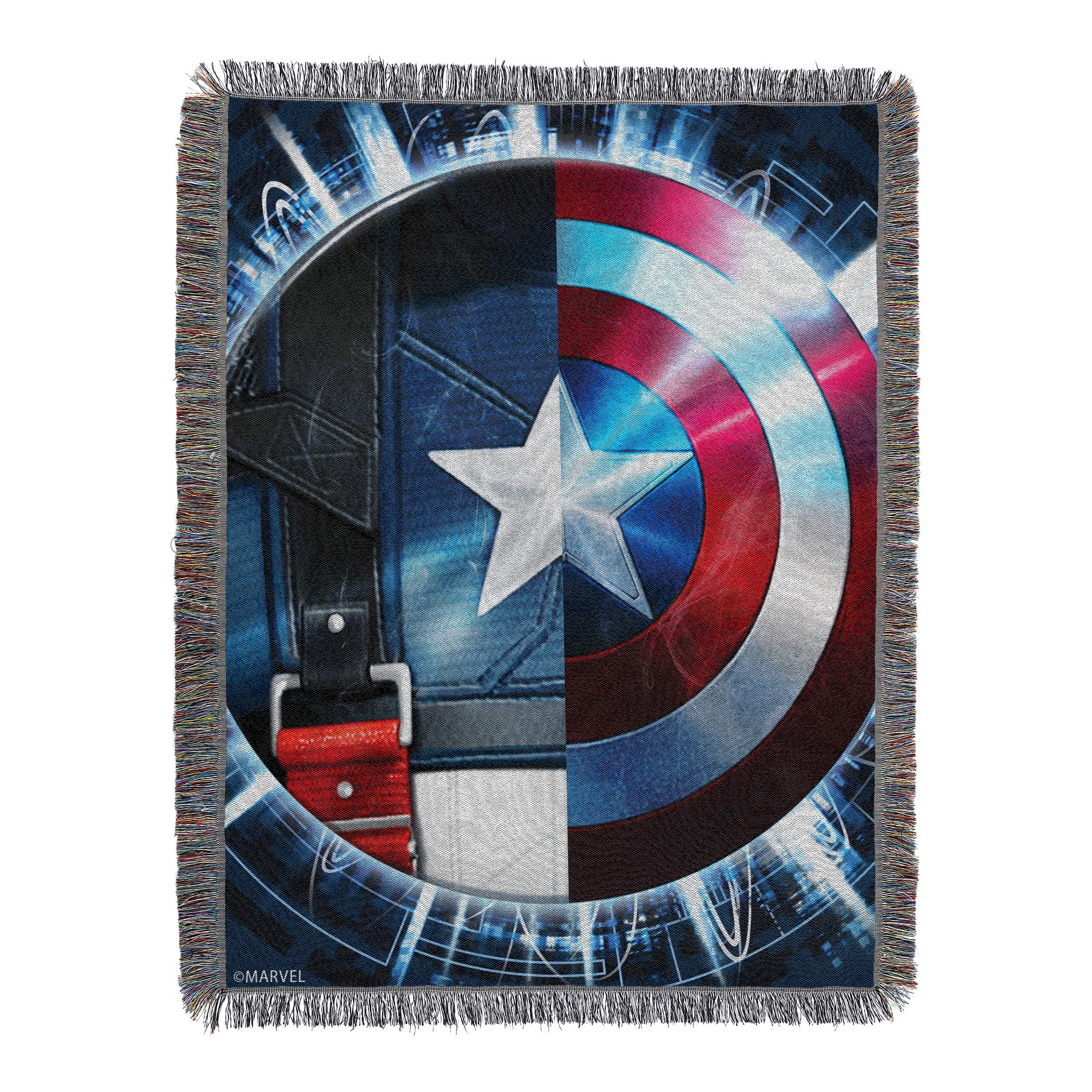Captain America Woven Tapestry Throw Blanket - Superhero Bedspread for Marvel Fans | Perfect for Home Decor, Movie Nights & Gift Giving