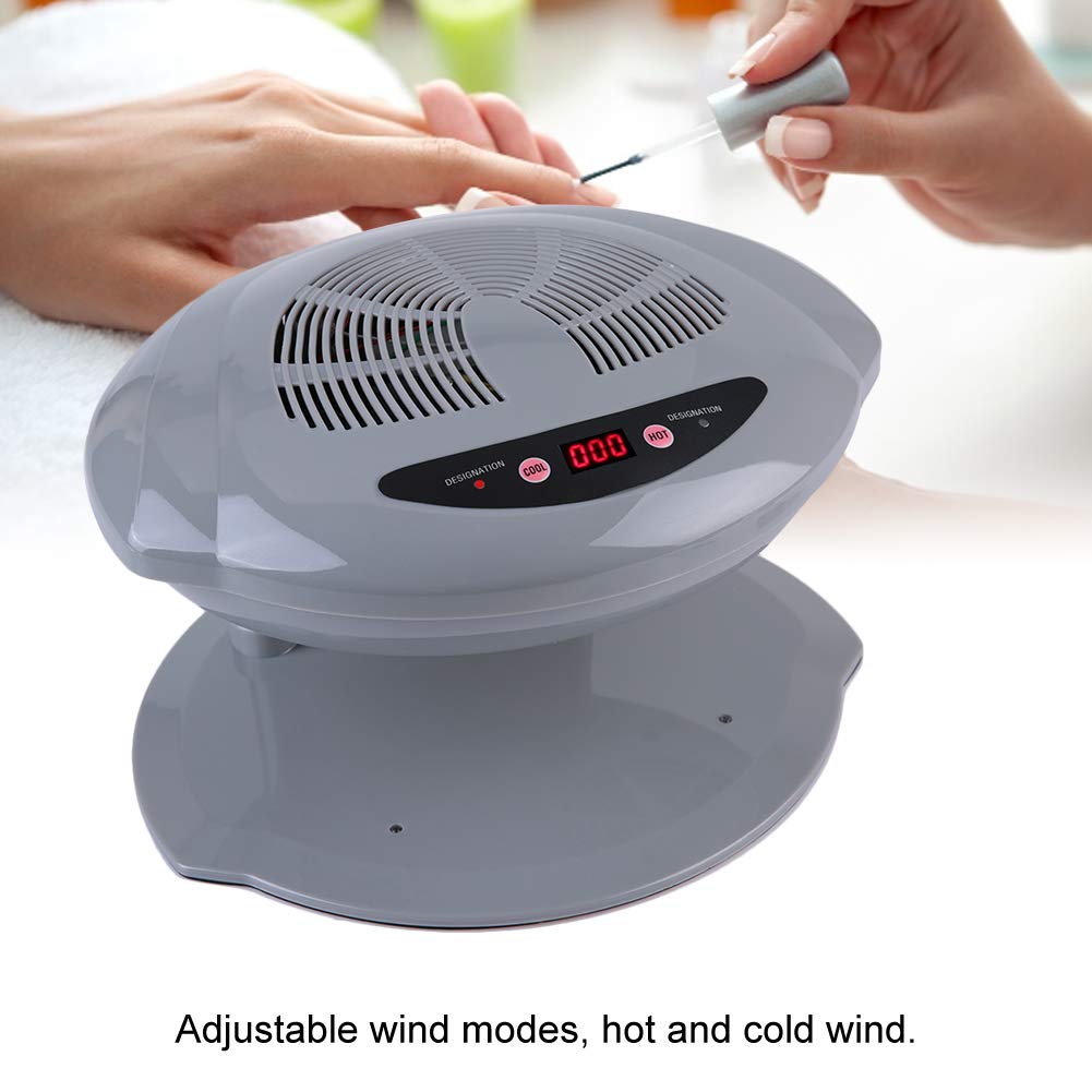 Dioche Automatic Sensor Nail Polish Dryer - Fast Drying Nail Fan for Regular Polish, Portable Nail Blow Dryer for Home & Salon Use - Perfect for Manicures, Pedicures & Nail Art (Silver)
