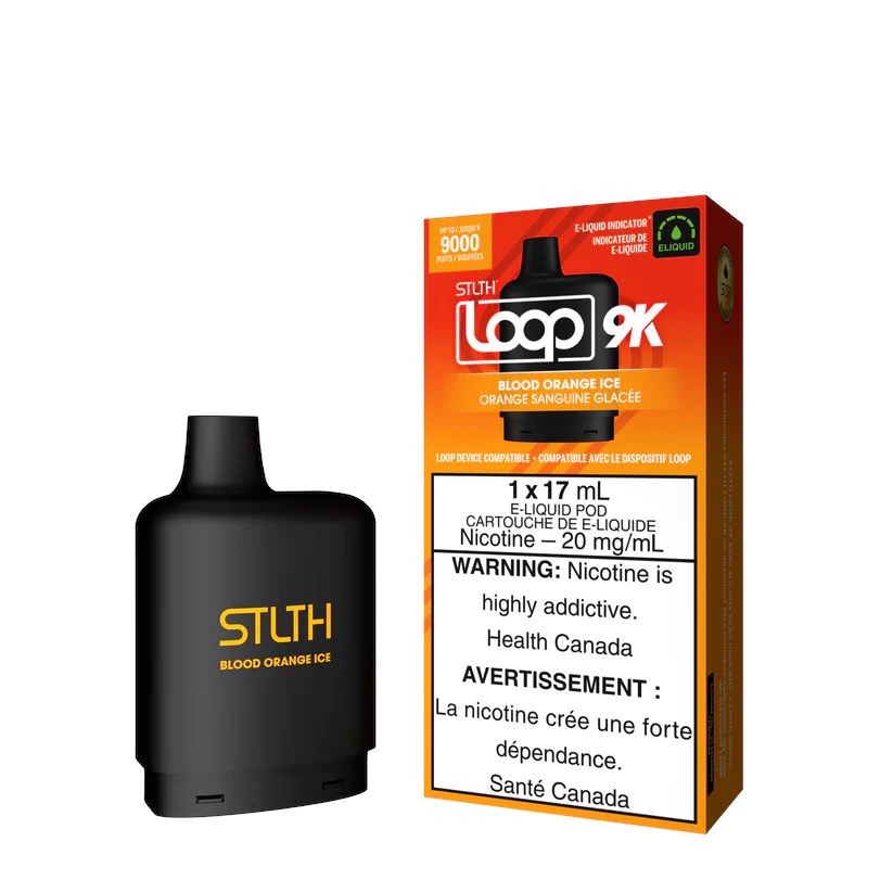 Premium Blood Orange Ice STLTH Loop 9K Disposable Vape - Refreshing Citrus Flavor for All-Day Vaping | Perfect for Work, Travel & Relaxation