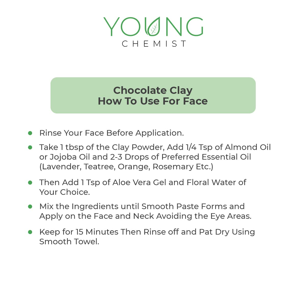 Organic Vegan Chocolate Clay Mask for Acne Treatment & Scar Removal - Skin Tightening & Glow Boosting - 500g Raw Face Mask for Spa & Home Skincare Routine
