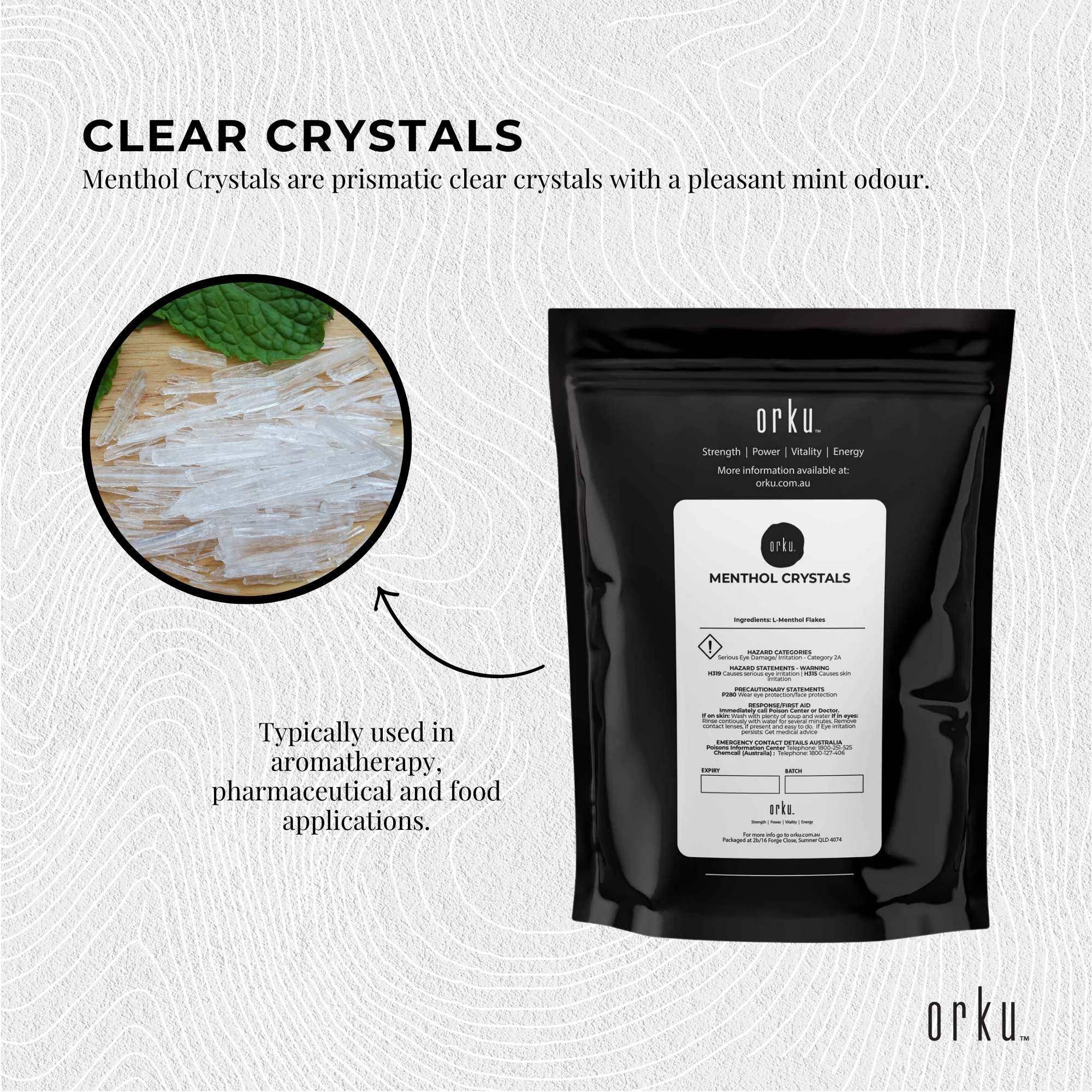 10g Pure Menthol Crystals - Pharmaceutical Grade L-Menthol Mint Flakes (C10H20O) for DIY Skincare, Aromatherapy & Pain Relief
