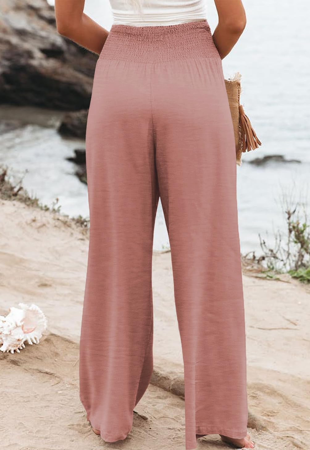 Elegant High Waisted Palazzo Pants for Women - Wide Leg Business Casual Work Trousers with Pockets | Perfect for Office, Travel & Formal Occasions