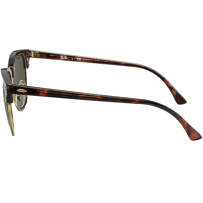 Club Master Low Bridge Sunglasses - Polished Tortoise & Green Frame - Perfect for Driving, Outdoor Activities & Fashion Accessories