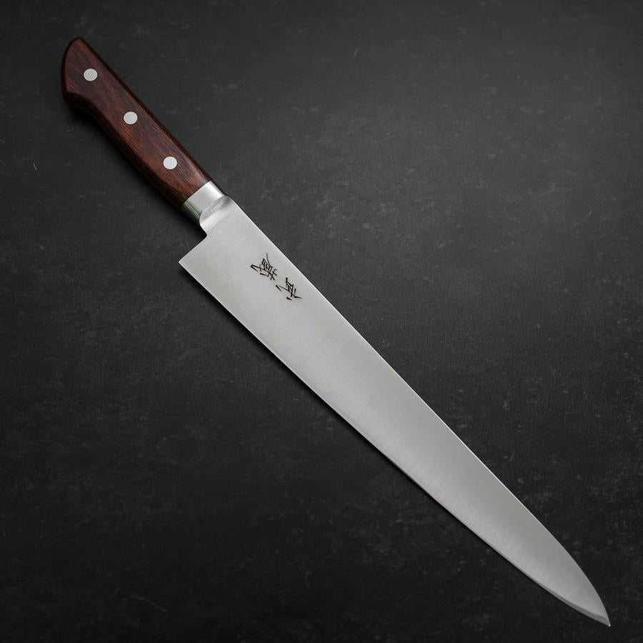 Premium VG-10 Steel Sujihiki Sushi Knife 270mm with Polished Mahogany Handle - Perfect for Slicing Sashimi, Sushi & Japanese Cuisine